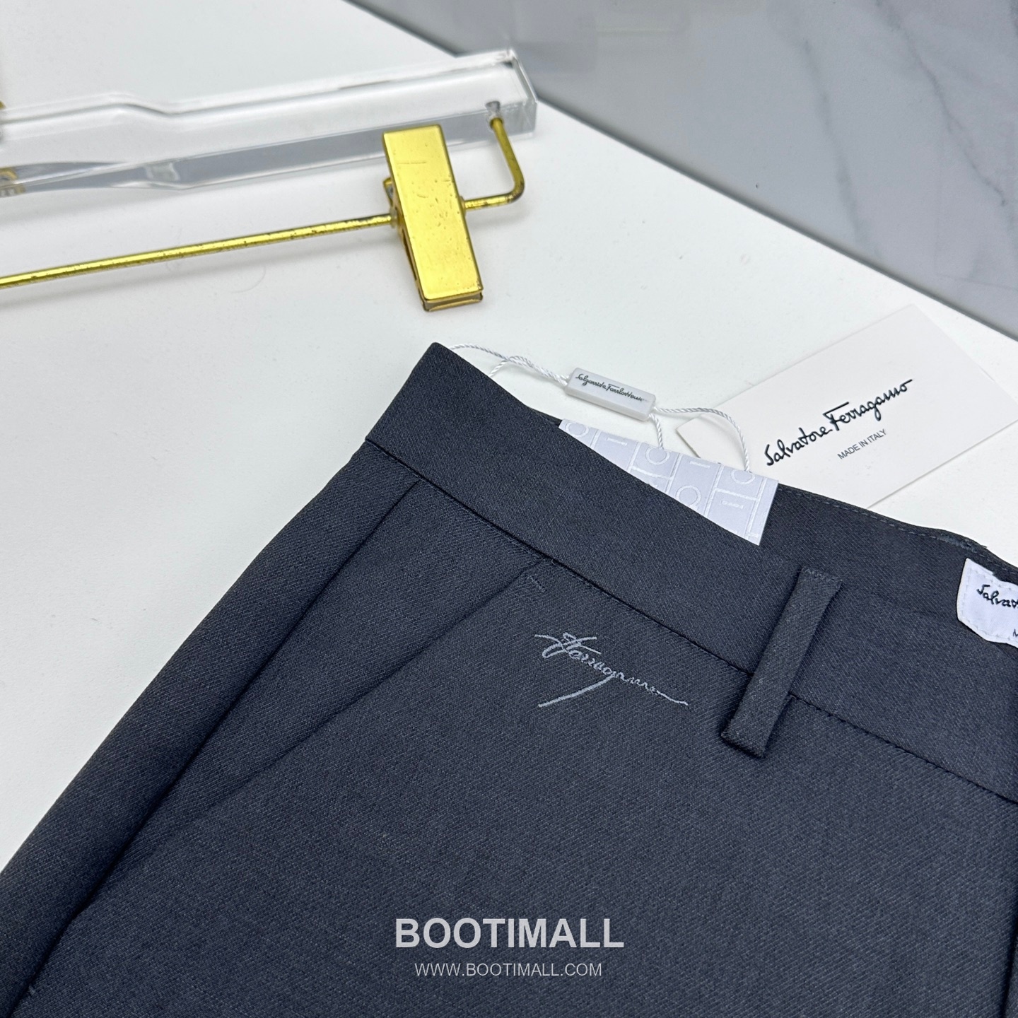 Ferragamo Tailored Cotton Blend Trousers Black 페라가모 테일러드 코튼 블렌드 트라우저 블랙 5