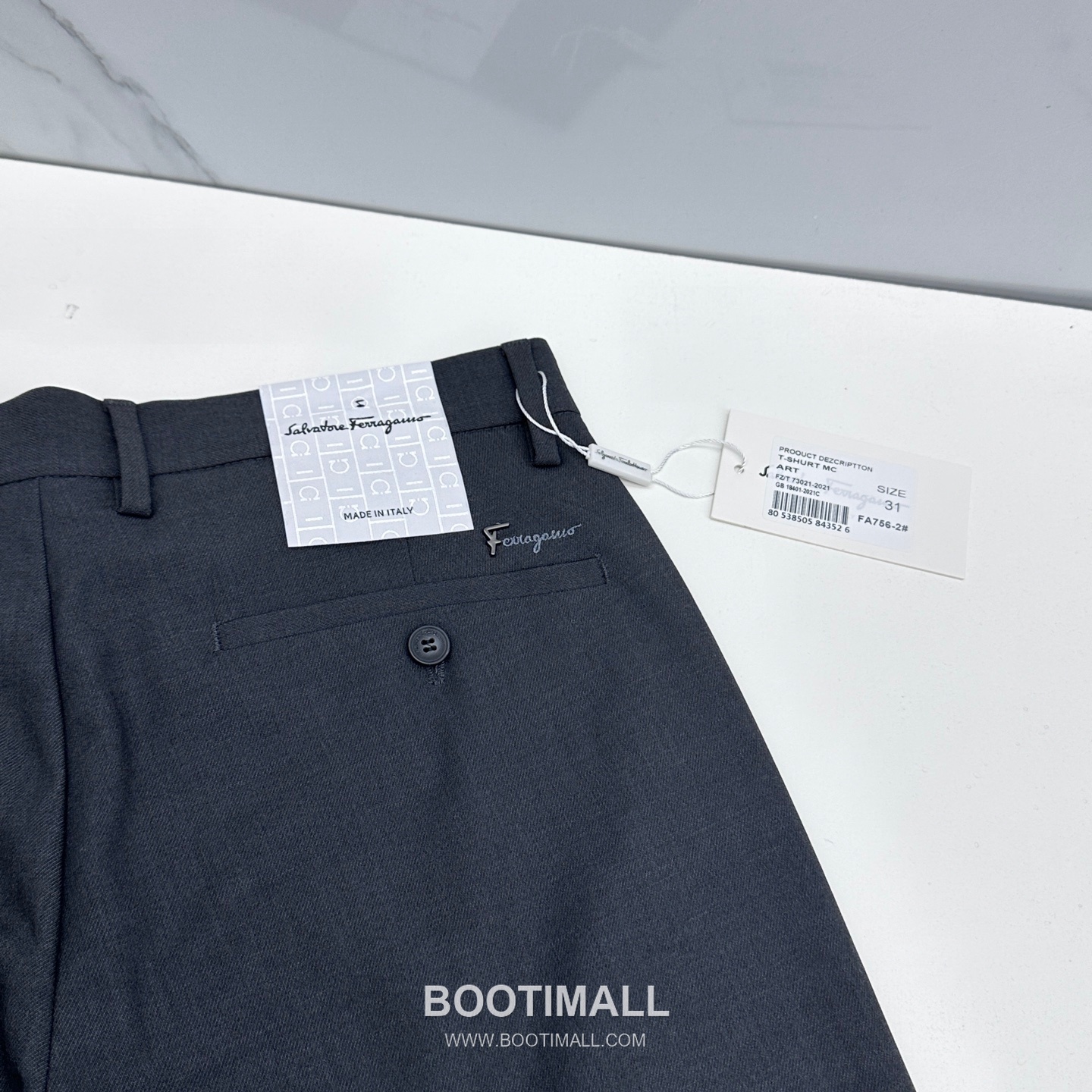 Ferragamo Tailored Cotton Blend Trousers Black 페라가모 테일러드 코튼 블렌드 트라우저 블랙 8