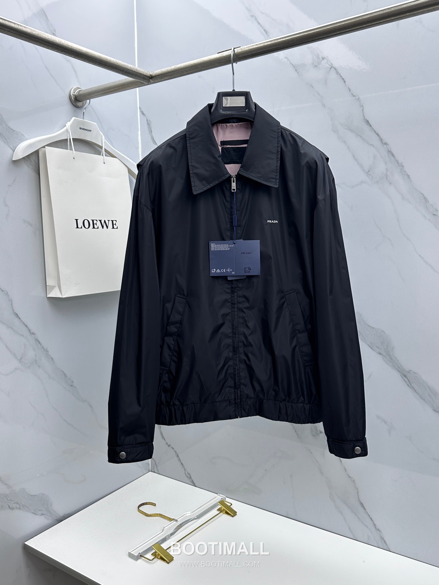 Prada Collar Zip Jacket Black Green 프라다 칼라 집업 자켓 블랙 그린 1