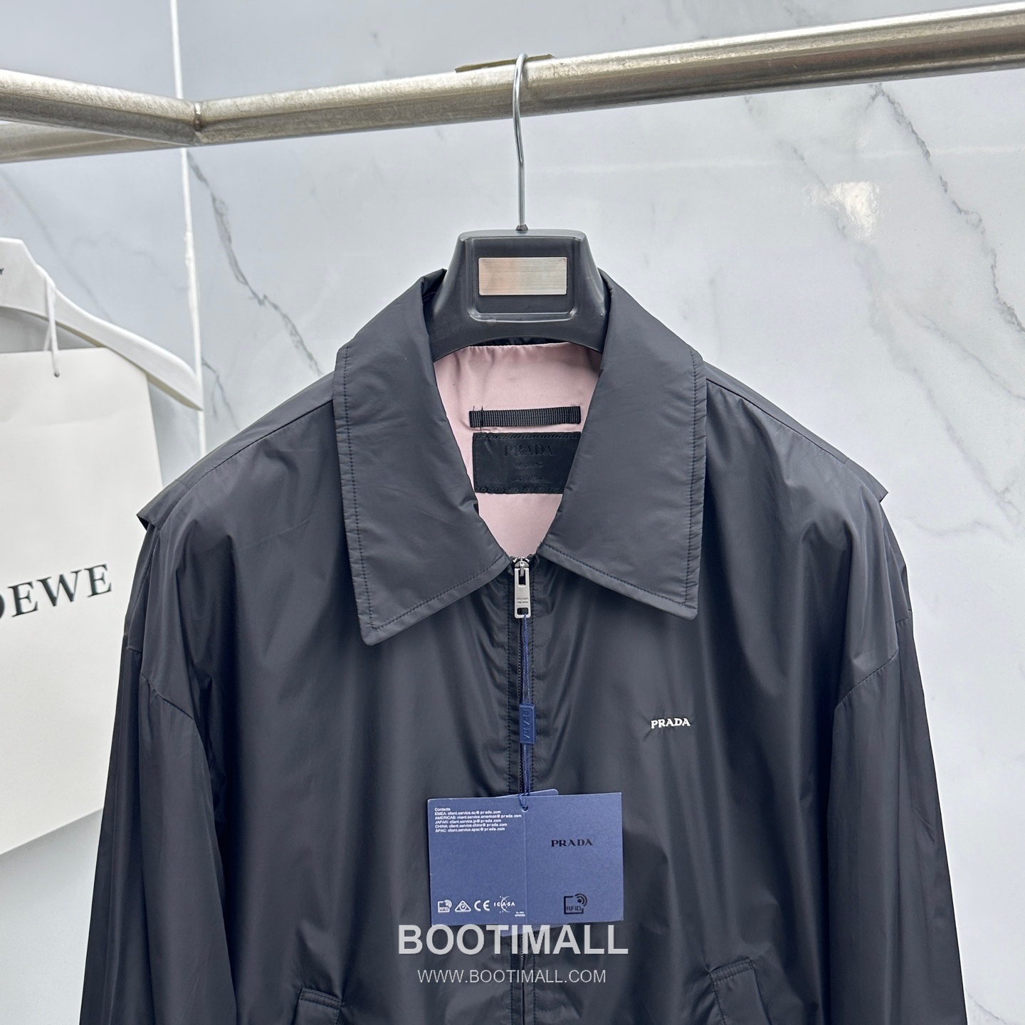 Prada Collar Zip Jacket Black Green 프라다 칼라 집업 자켓 블랙 그린 2