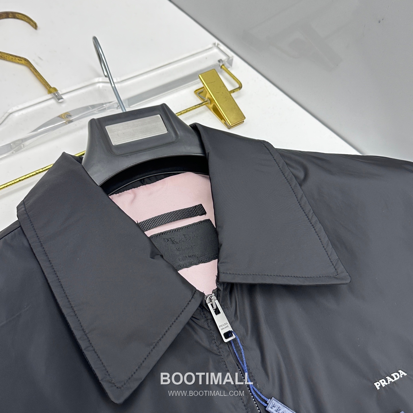 Prada Collar Zip Jacket Black Green 프라다 칼라 집업 자켓 블랙 그린 7