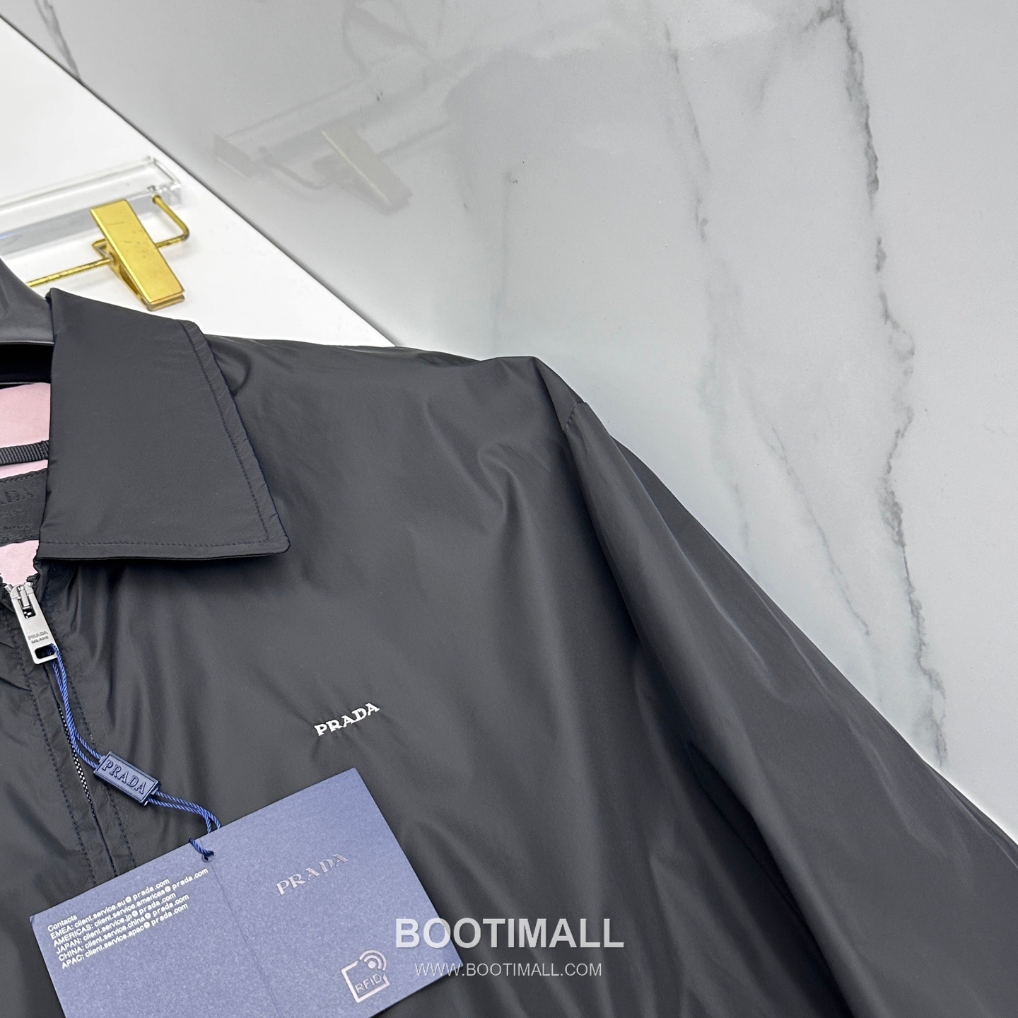 Prada Collar Zip Jacket Black Green 프라다 칼라 집업 자켓 블랙 그린 8