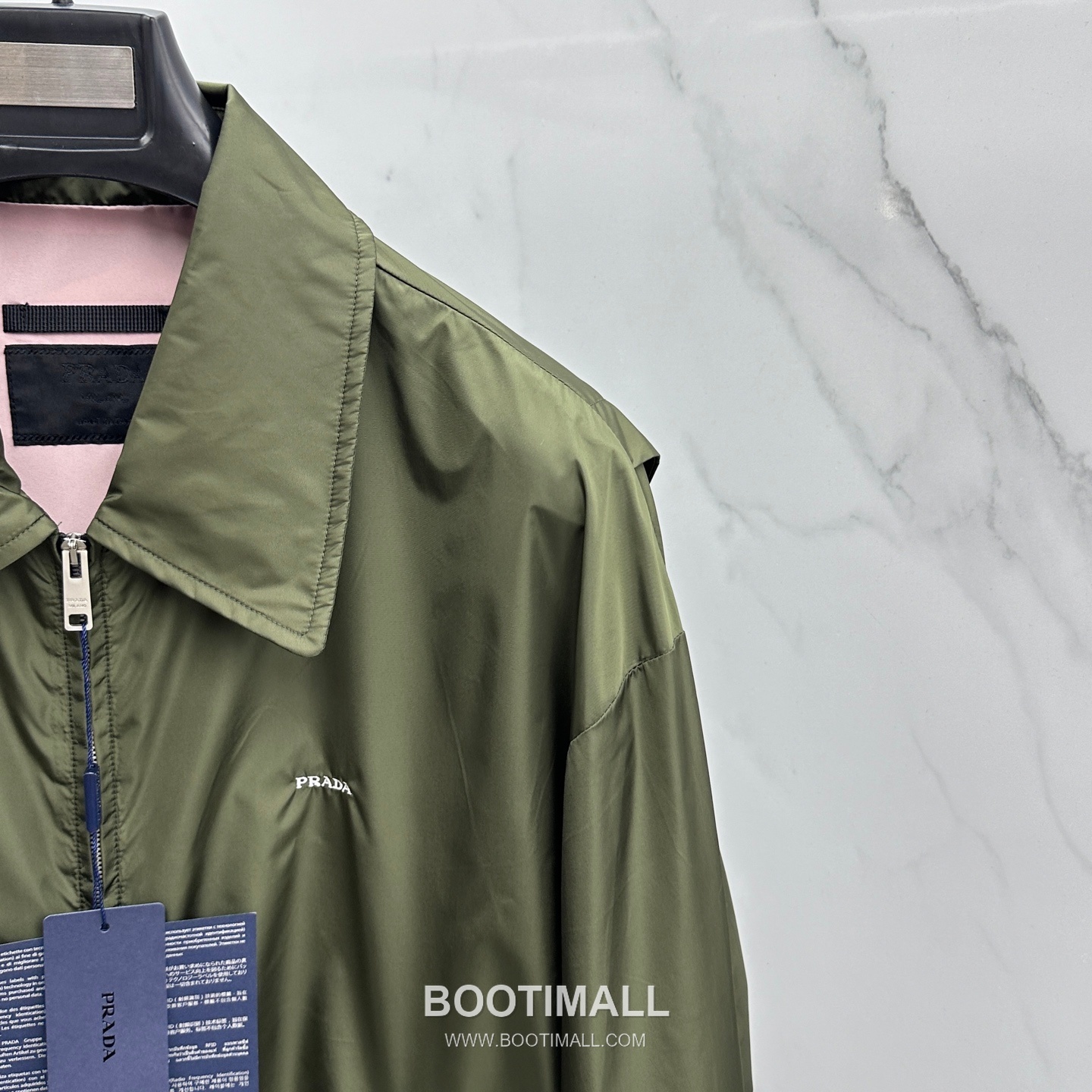 Prada Collar Zip Jacket Black Green 프라다 칼라 집업 자켓 블랙 그린 3