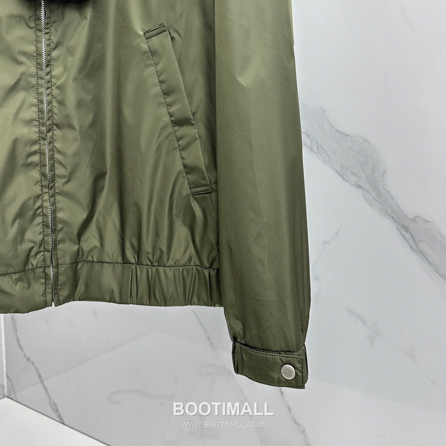 Prada Collar Zip Jacket Black Green 프라다 칼라 집업 자켓 블랙 그린 4