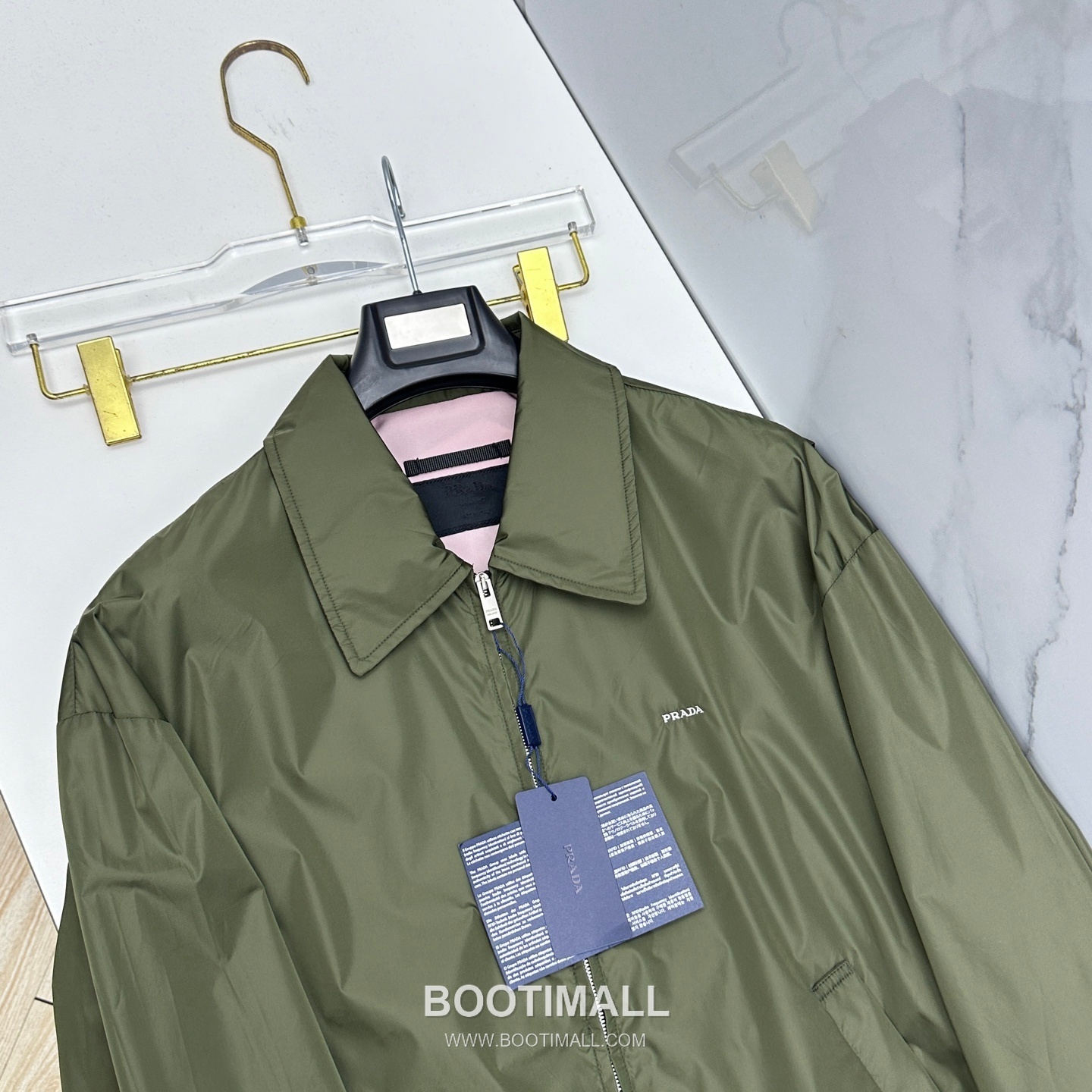 Prada Collar Zip Jacket Black Green 프라다 칼라 집업 자켓 블랙 그린 6
