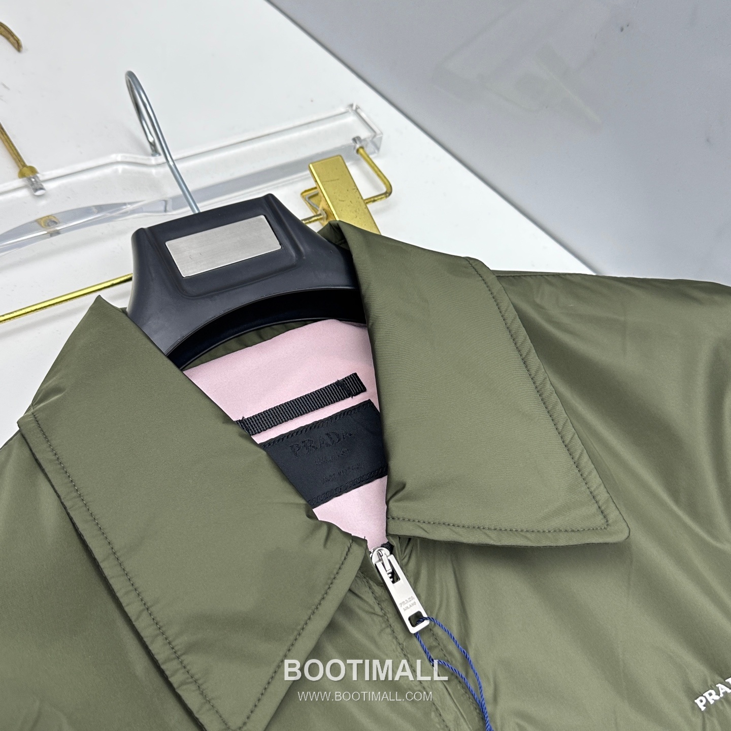 Prada Collar Zip Jacket Black Green 프라다 칼라 집업 자켓 블랙 그린 7