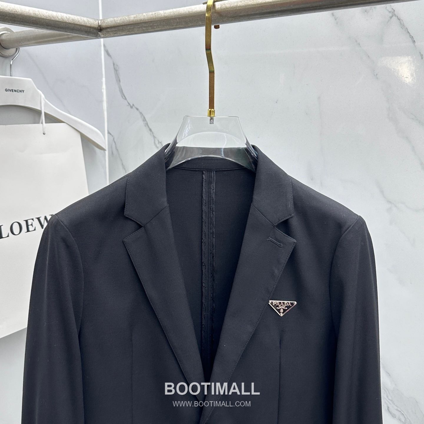 Prada Cotton Linen Blend Tailored Blazer Navy 프라다 코튼 린넨 블렌드 테일러드 블레이저 네이비 3