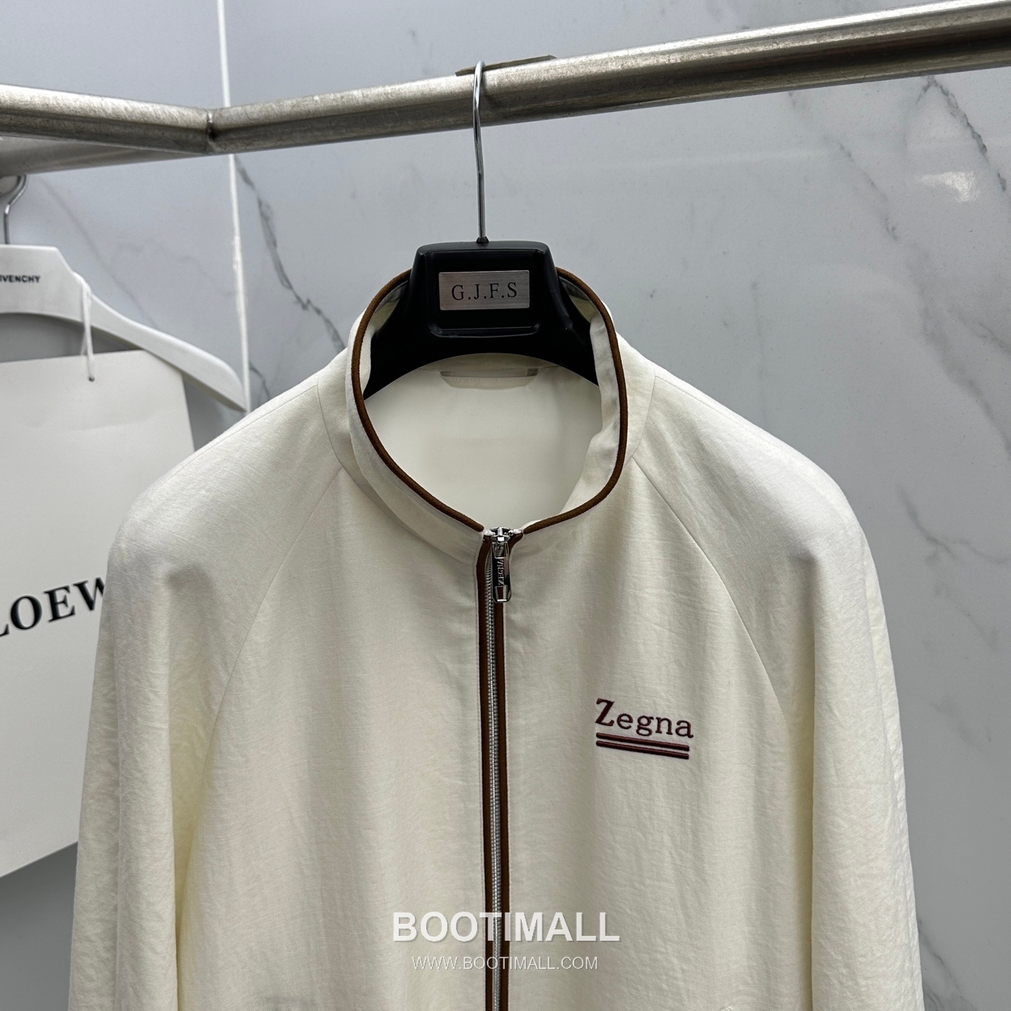 Zegna Cotton Linen Stand Collar Jacket Navy 제냐 코튼 리넨 스탠드 칼라 자켓 네이비 3