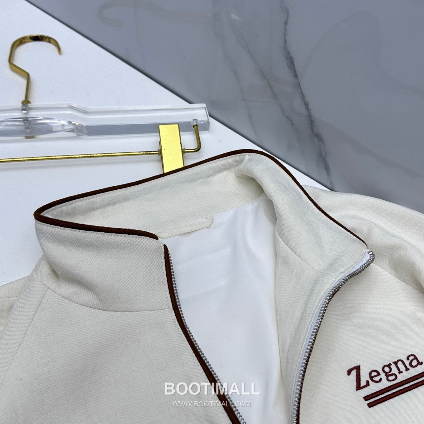 Zegna Cotton Linen Stand Collar Jacket Navy 제냐 코튼 리넨 스탠드 칼라 자켓 네이비 7