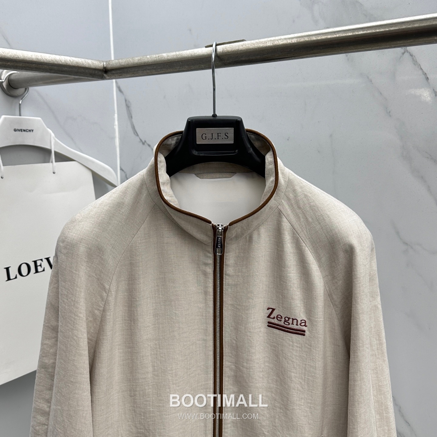 Zegna Cotton Linen Stand Collar Jacket Navy 제냐 코튼 리넨 스탠드 칼라 자켓 네이비 3