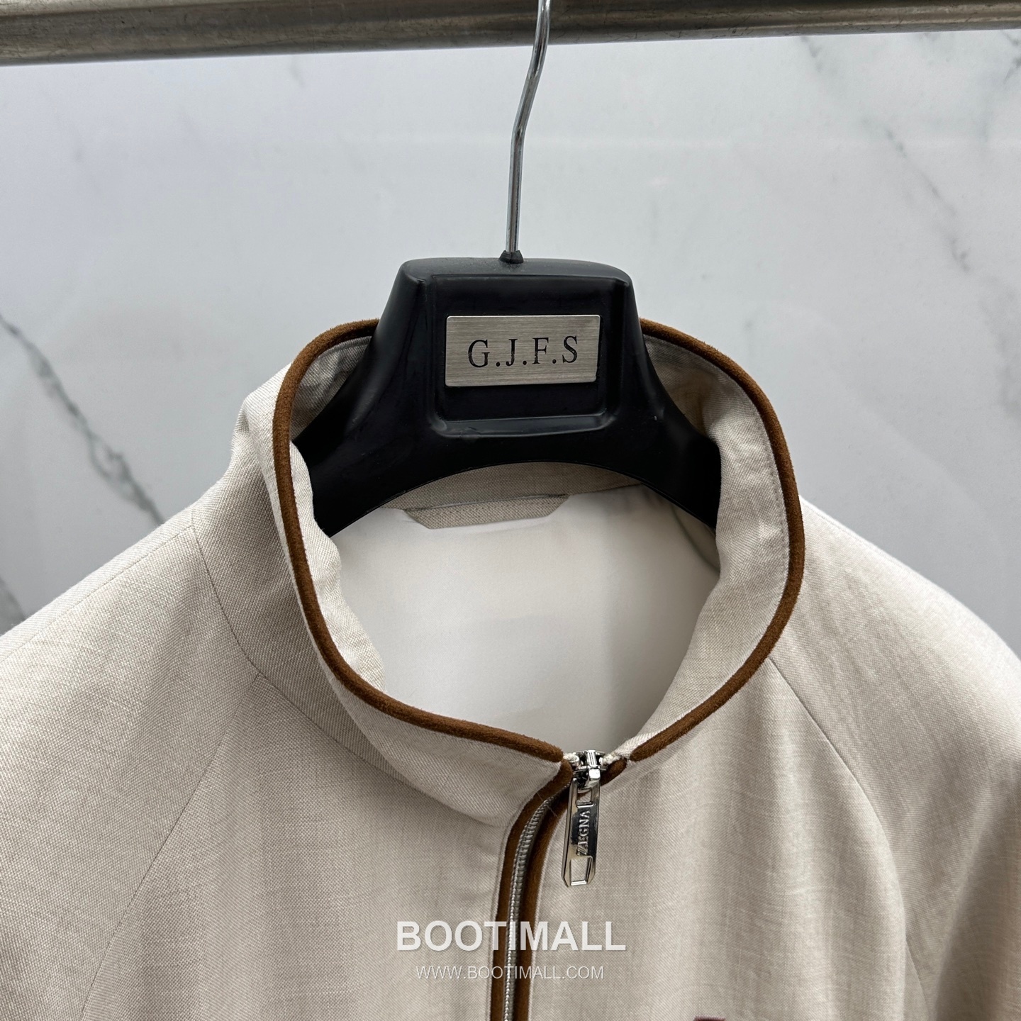 Zegna Cotton Linen Stand Collar Jacket Navy 제냐 코튼 리넨 스탠드 칼라 자켓 네이비 4