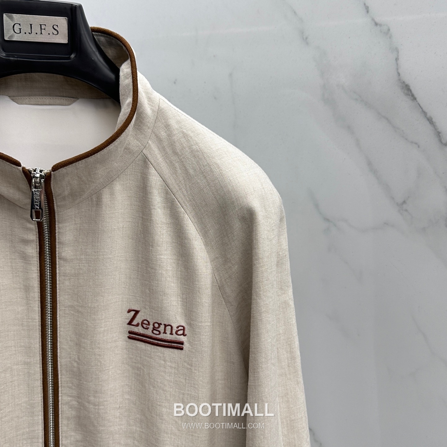 Zegna Cotton Linen Stand Collar Jacket Navy 제냐 코튼 리넨 스탠드 칼라 자켓 네이비 5