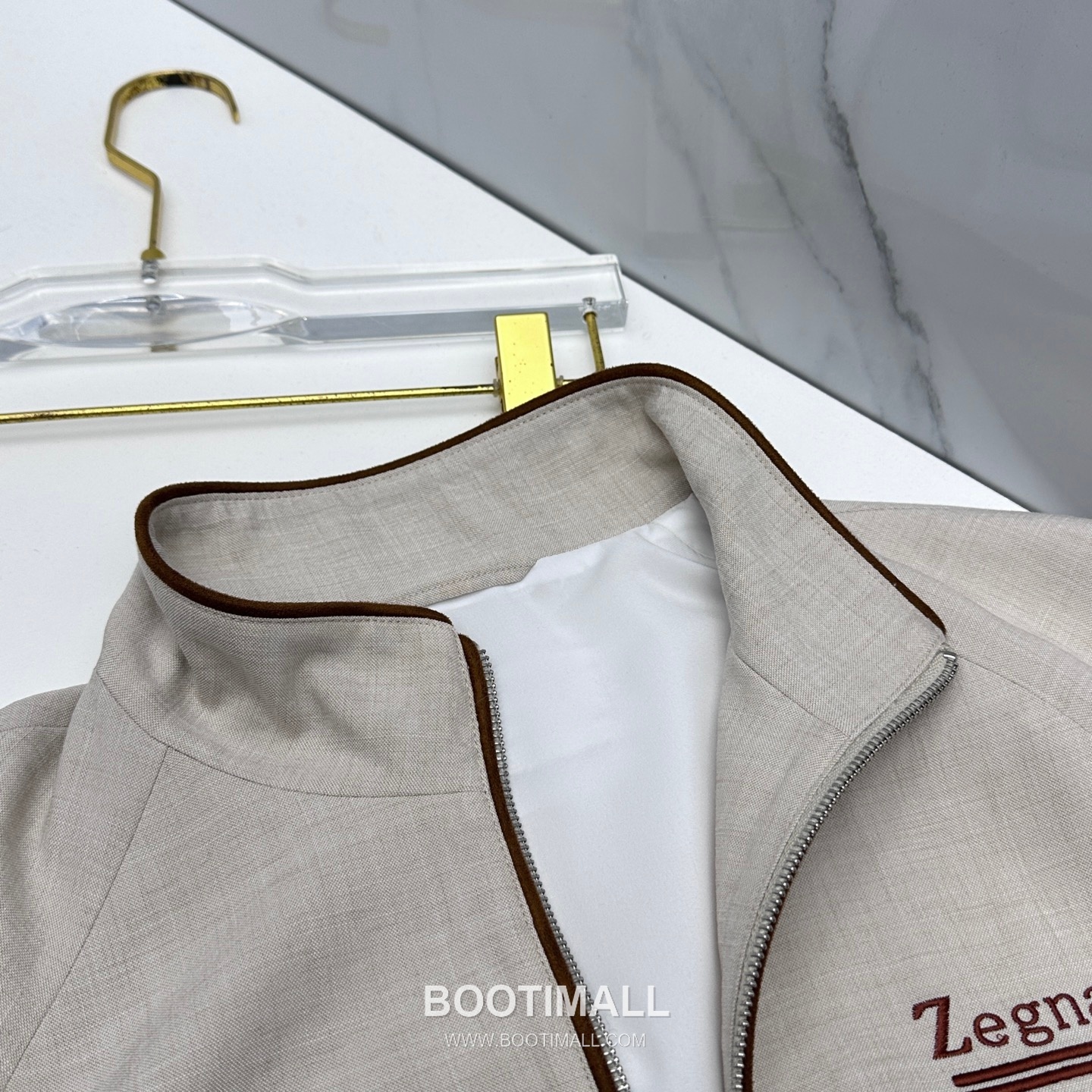 Zegna Cotton Linen Stand Collar Jacket Navy 제냐 코튼 리넨 스탠드 칼라 자켓 네이비 7