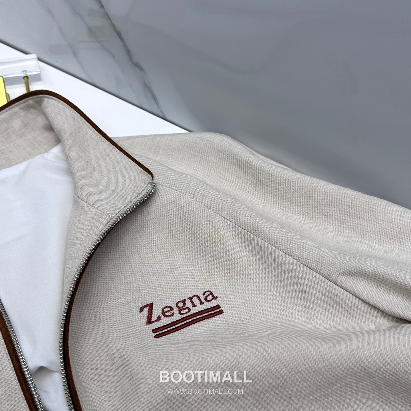 Zegna Cotton Linen Stand Collar Jacket Navy 제냐 코튼 리넨 스탠드 칼라 자켓 네이비 8