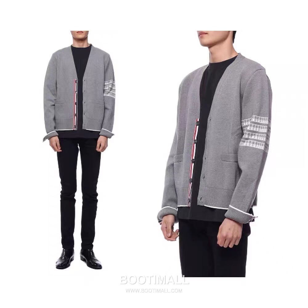 Thom Browne Four Bar Airplane Graphic Wool Knit Cardigan Grey 톰브라운 포 바 비행기 그래픽 울 니트 가디건 그레이 2