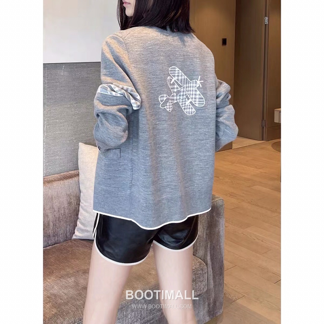 Thom Browne Four Bar Airplane Graphic Wool Knit Cardigan Grey 톰브라운 포 바 비행기 그래픽 울 니트 가디건 그레이 7