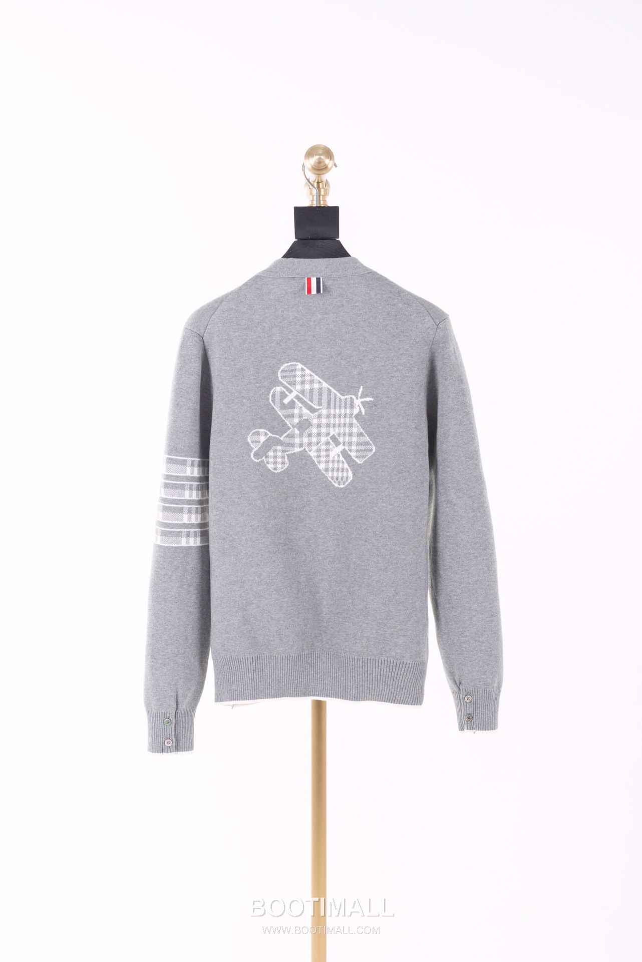 Thom Browne Four Bar Airplane Graphic Wool Knit Cardigan Grey 톰브라운 포 바 비행기 그래픽 울 니트 가디건 그레이 11