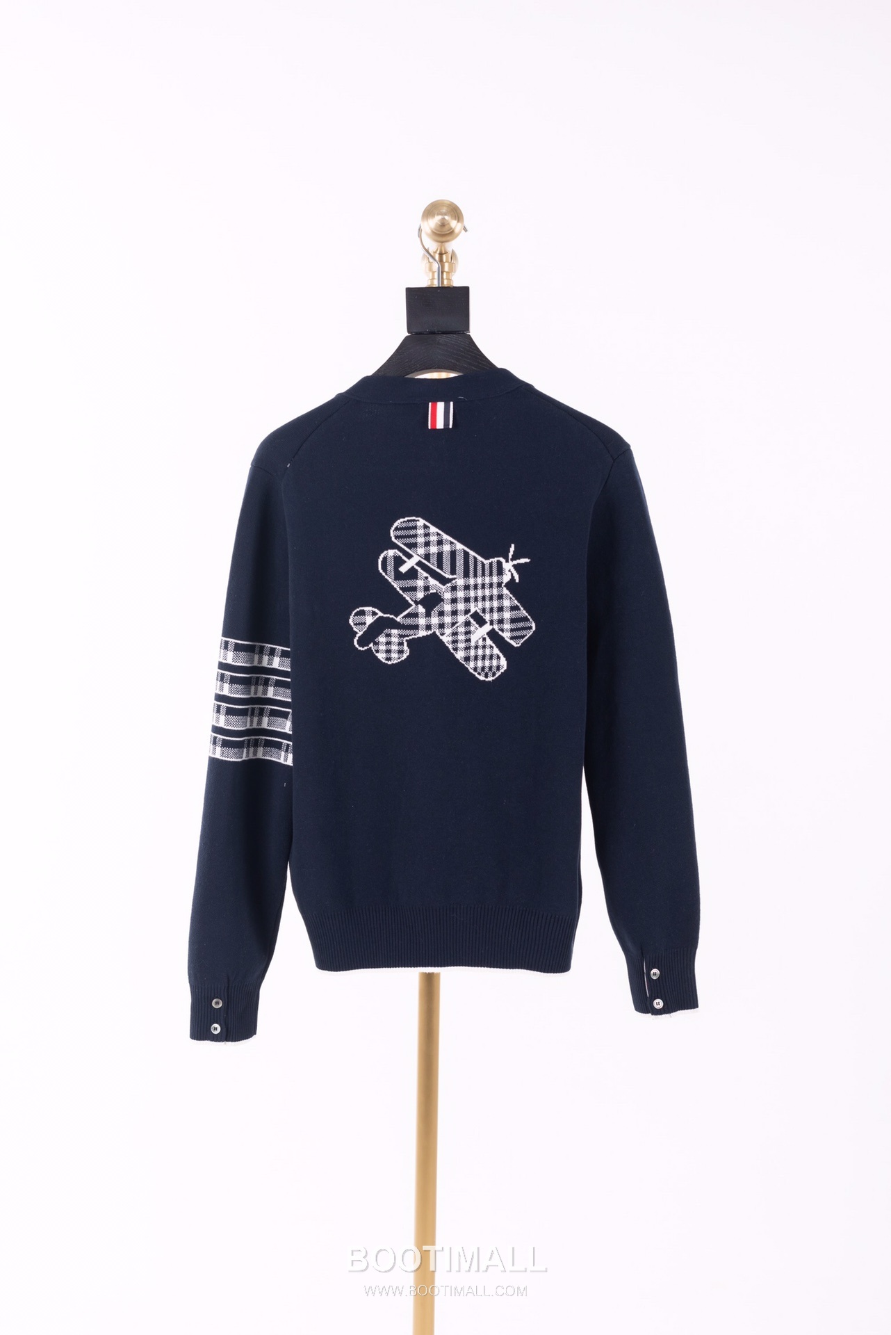 Thom Browne Four Bar Airplane Graphic Wool Knit Cardigan Grey 톰브라운 포 바 비행기 그래픽 울 니트 가디건 그레이 2