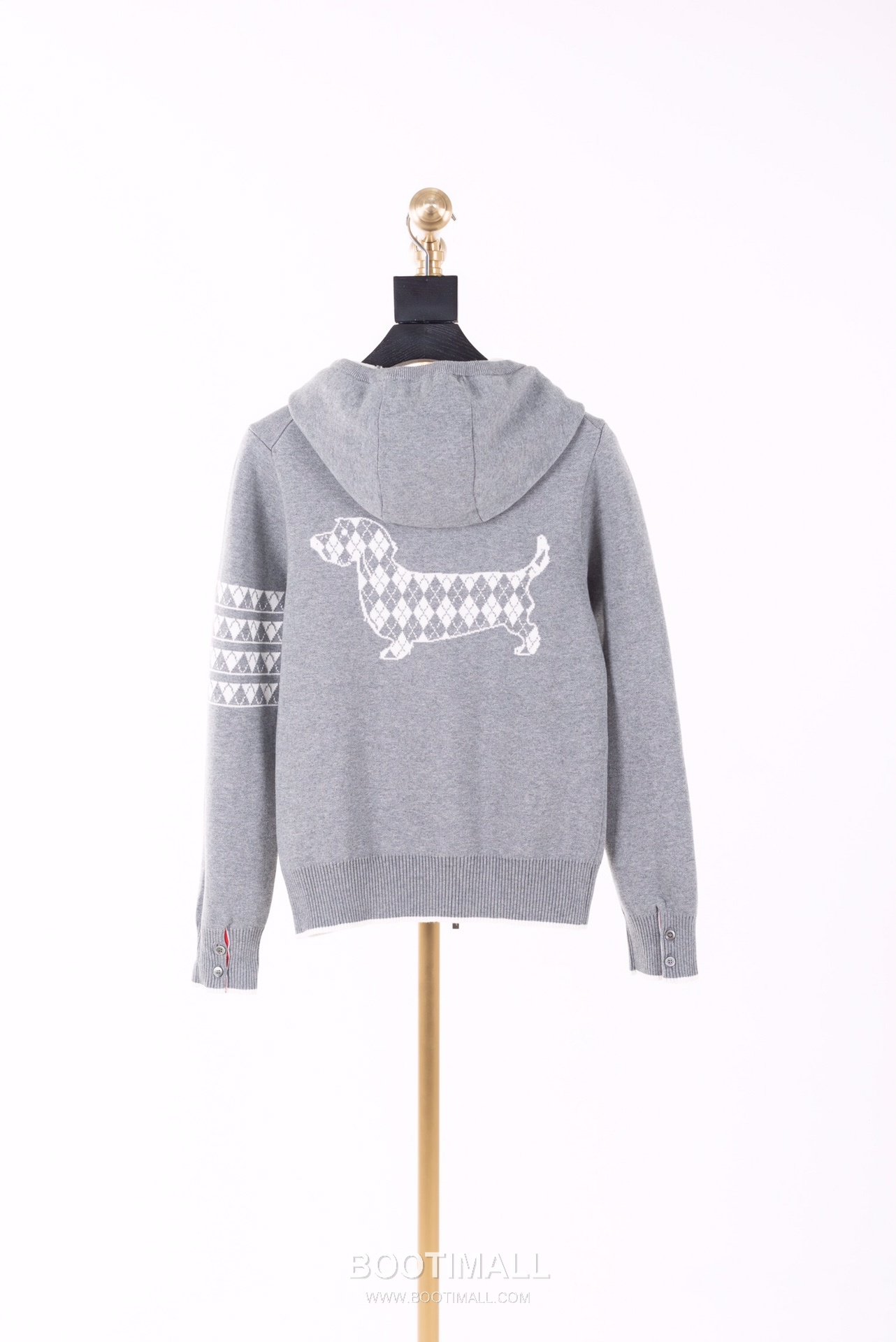 Thom Browne Back Diamond Quilted Dog Knit Hooded Zip-Up Jacket Grey 톰브라운 백 다이아몬드 퀼팅 독 니트 후드 집업 자켓 그레이 2658 11