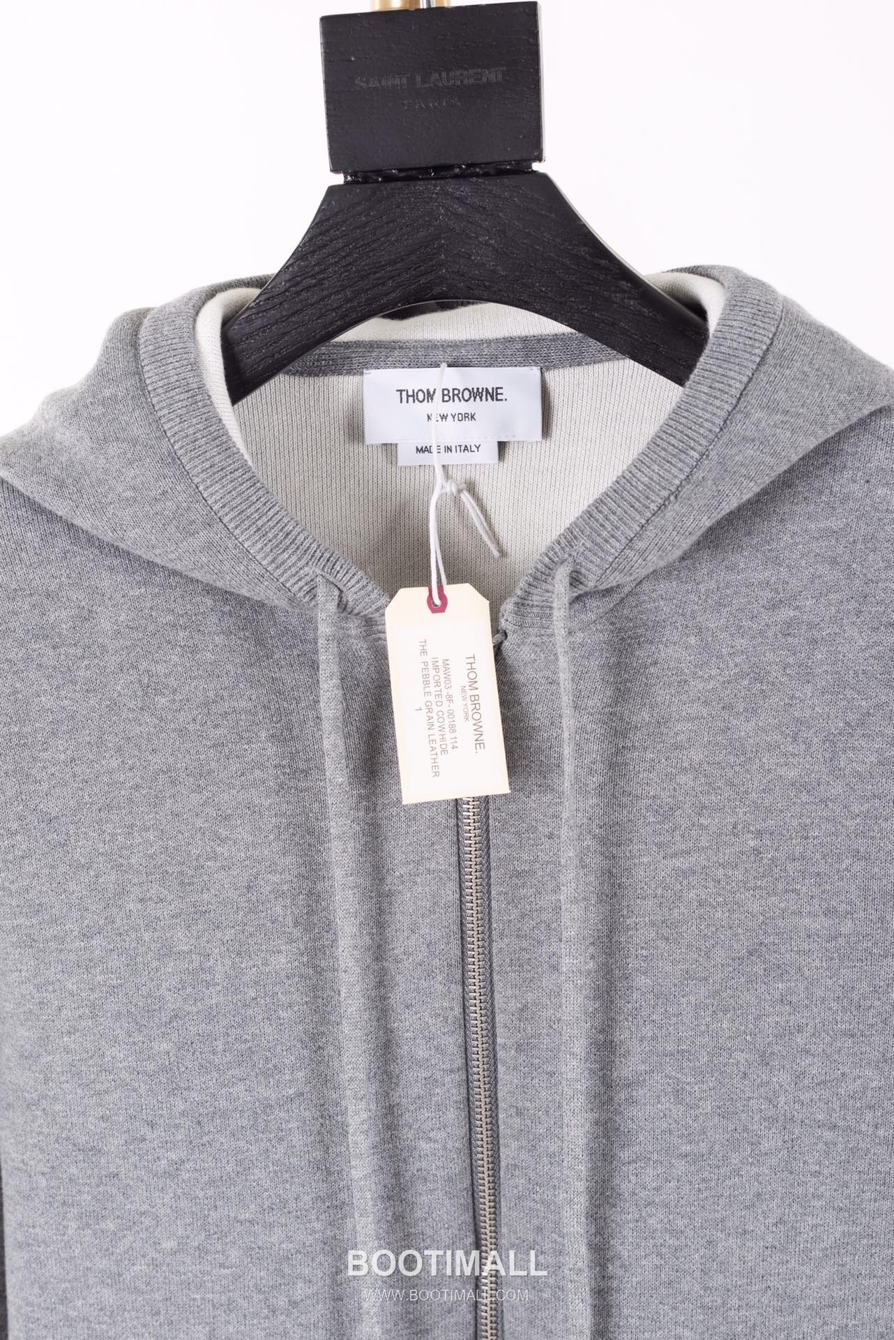 Thom Browne Back Diamond Quilted Dog Knit Hooded Zip-Up Jacket Grey 톰브라운 백 다이아몬드 퀼팅 독 니트 후드 집업 자켓 그레이 2658 12