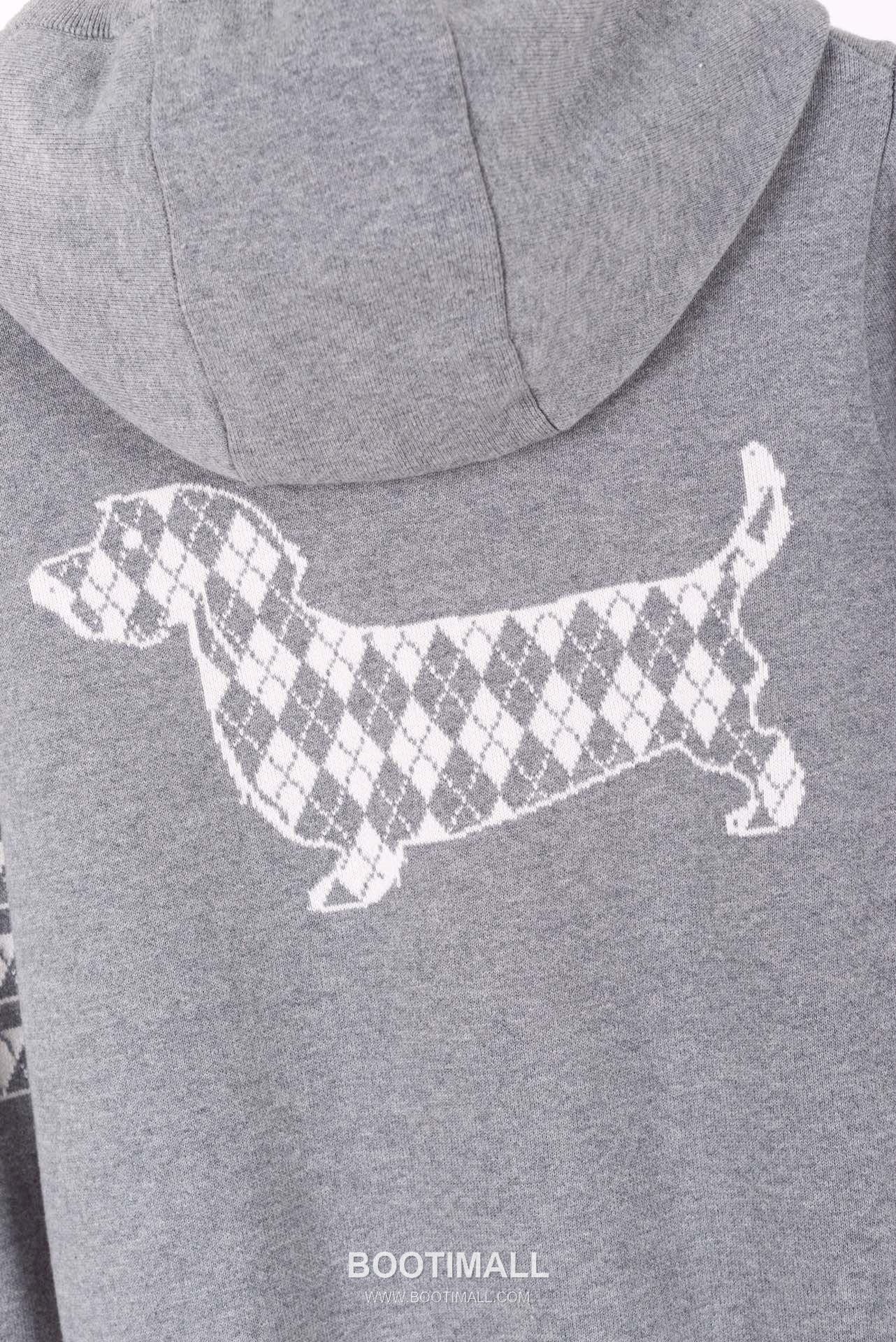 Thom Browne Back Diamond Quilted Dog Knit Hooded Zip-Up Jacket Grey 톰브라운 백 다이아몬드 퀼팅 독 니트 후드 집업 자켓 그레이 2658 14