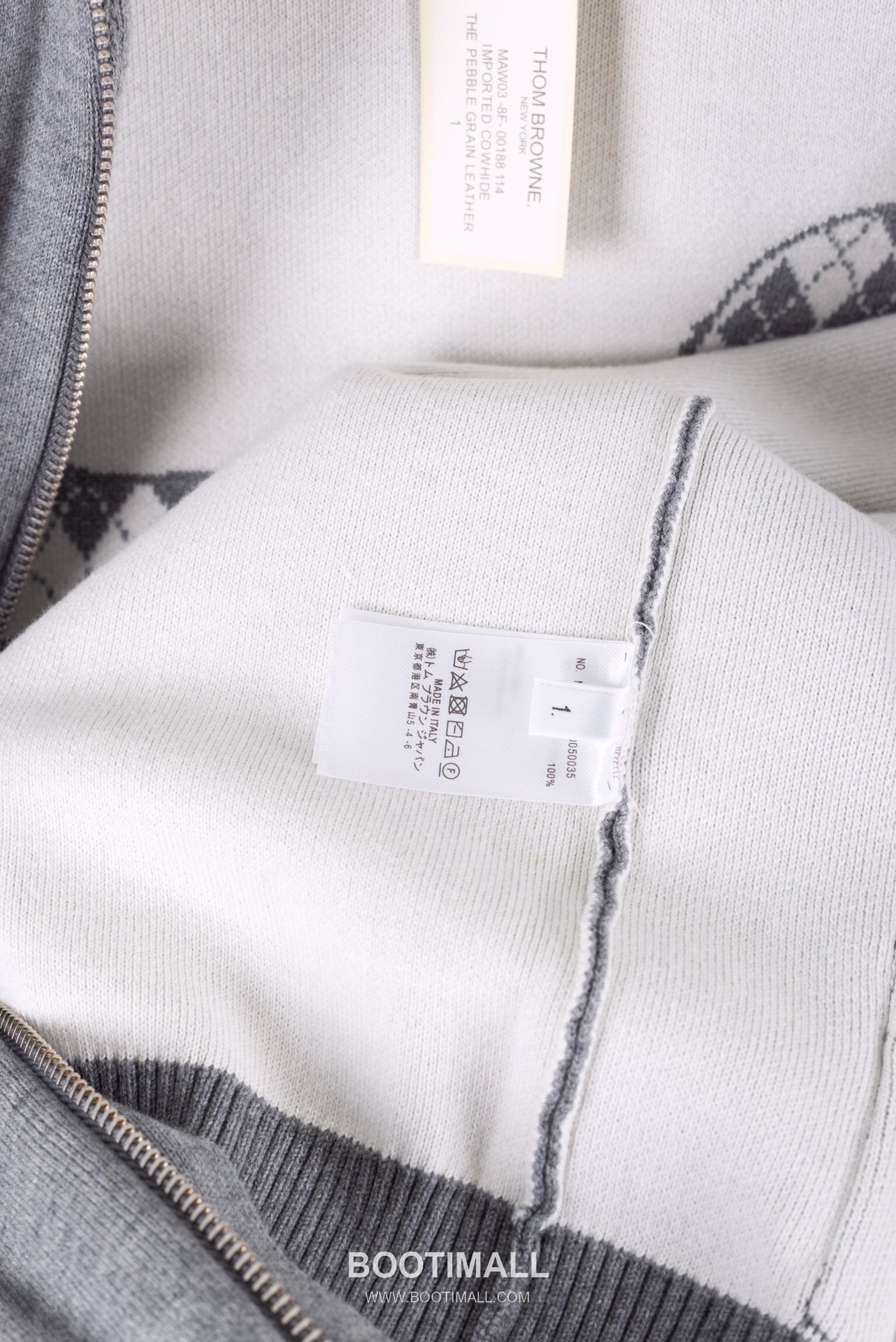 Thom Browne Back Diamond Quilted Dog Knit Hooded Zip-Up Jacket Grey 톰브라운 백 다이아몬드 퀼팅 독 니트 후드 집업 자켓 그레이 2658 16