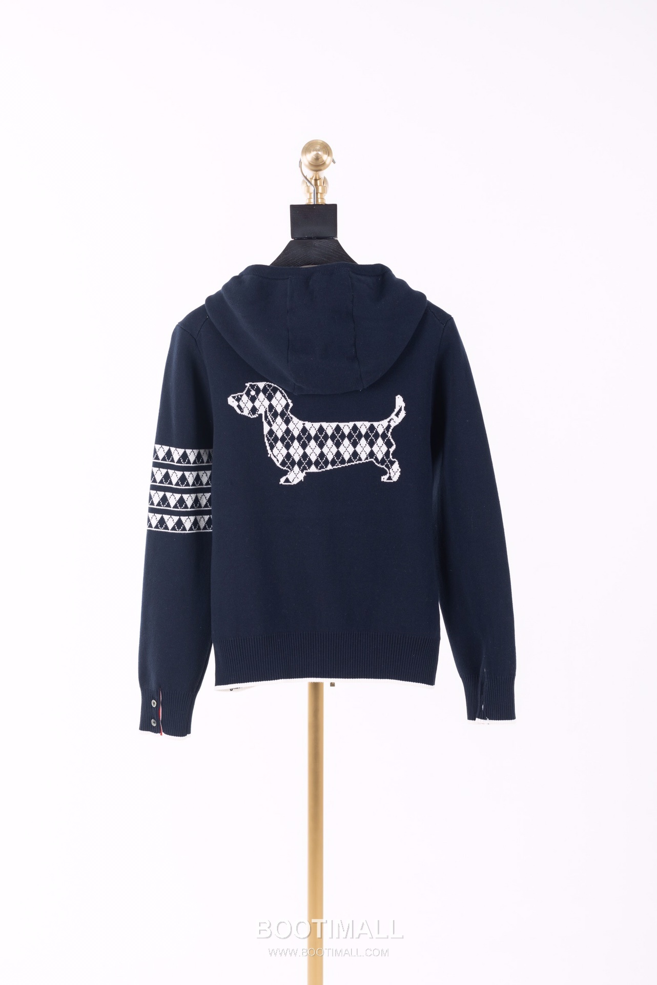 Thom Browne Back Diamond Quilted Dog Knit Hooded Zip-Up Jacket Grey 톰브라운 백 다이아몬드 퀼팅 독 니트 후드 집업 자켓 그레이 2658 5