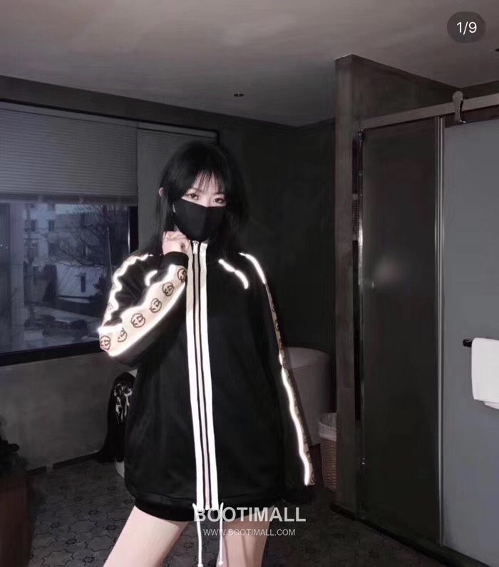Gucci Side Logo Double G 3M Reflective Stripe Jacket Black 구찌 사이드 로고 더블 G 3M 반사 스트라이프 자켓 블랙 1688 6