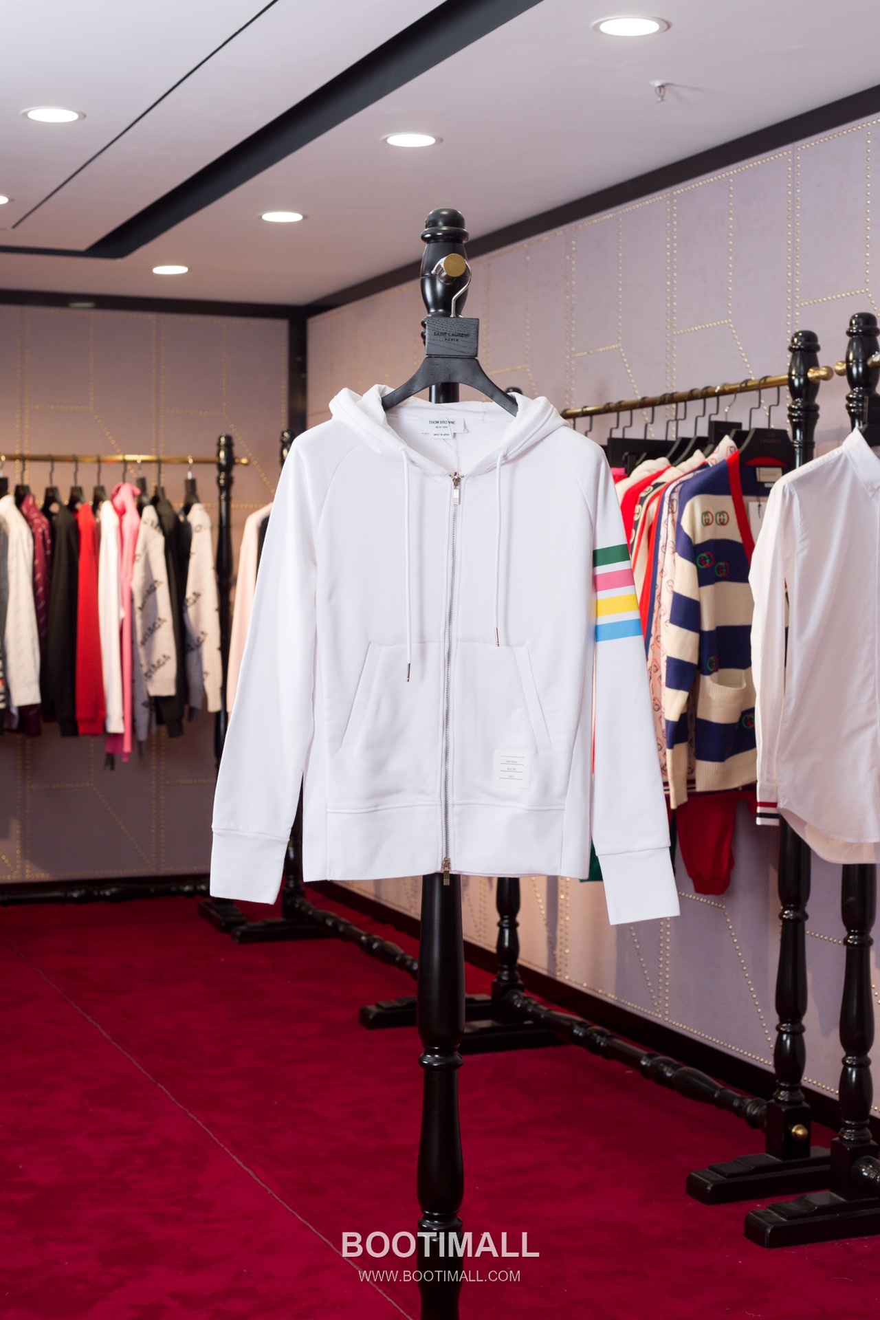 Thom Browne Rainbow Stripe Zip-Up Jacket Light Gray 톰브라운 레인보우 스트라이프 집업 자켓 라이트 그레이 TB66 1