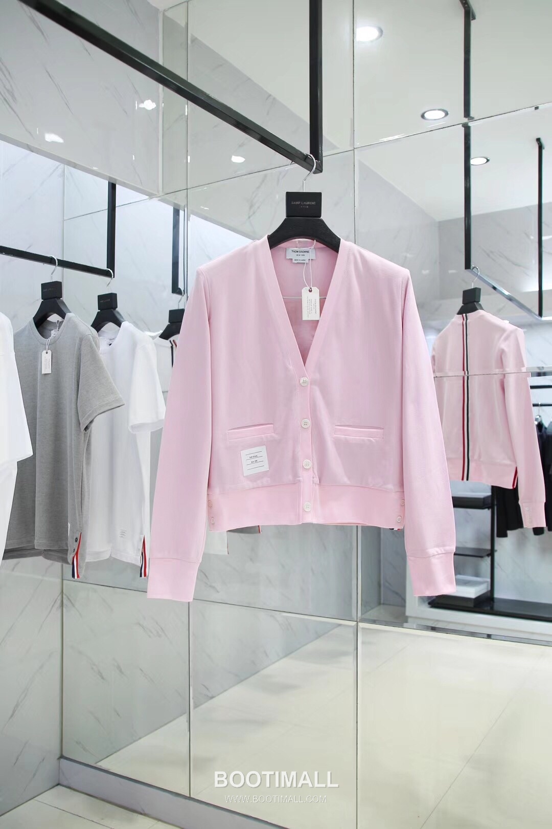 Thom Browne Pique Cotton Cardigan Pink White 톰브라운 피케 코튼 가디건 핑크 화이트 TB29 1