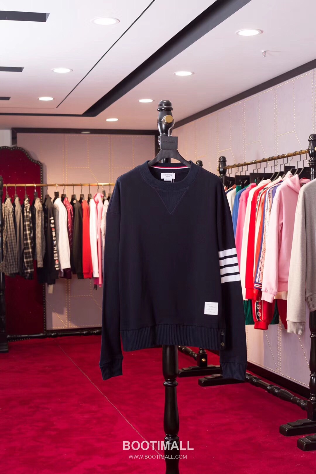 Thom Browne Classic Stripe Knit Crewneck Sweatshirt Navy 톰브라운 클래식 스트라이프 니트 크루넥 스웨트셔츠 네이비 TB55 2