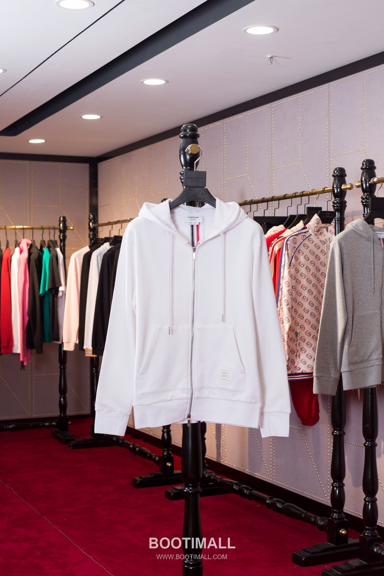 Thom Browne Back Webbing Zip-Up Hoodie Jacket Grey 톰브라운 백 웨빙 집업 후디 자켓 그레이 TB61 1