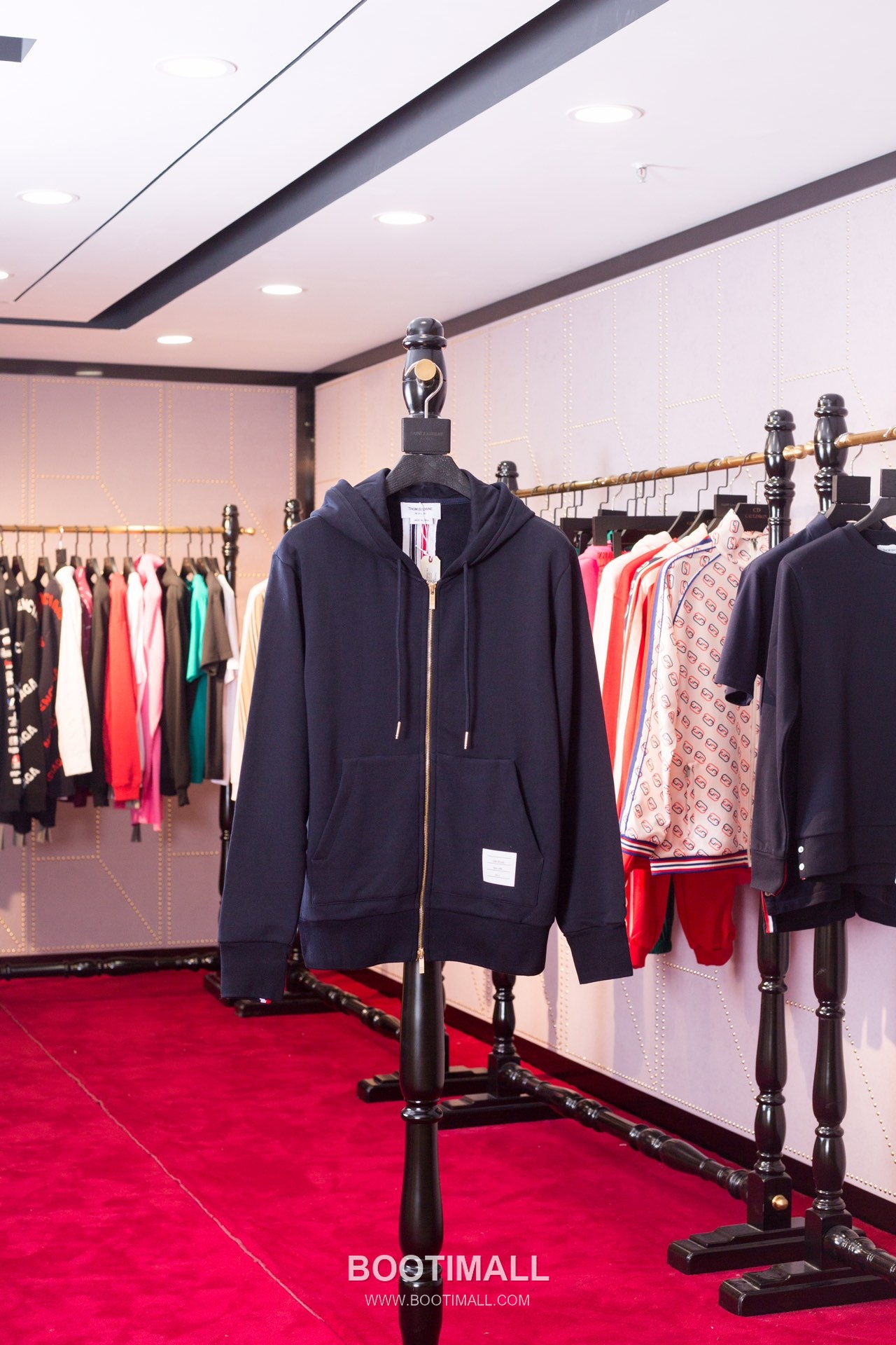 Thom Browne Back Webbing Zip-Up Hoodie Jacket Grey 톰브라운 백 웨빙 집업 후디 자켓 그레이 TB61 1