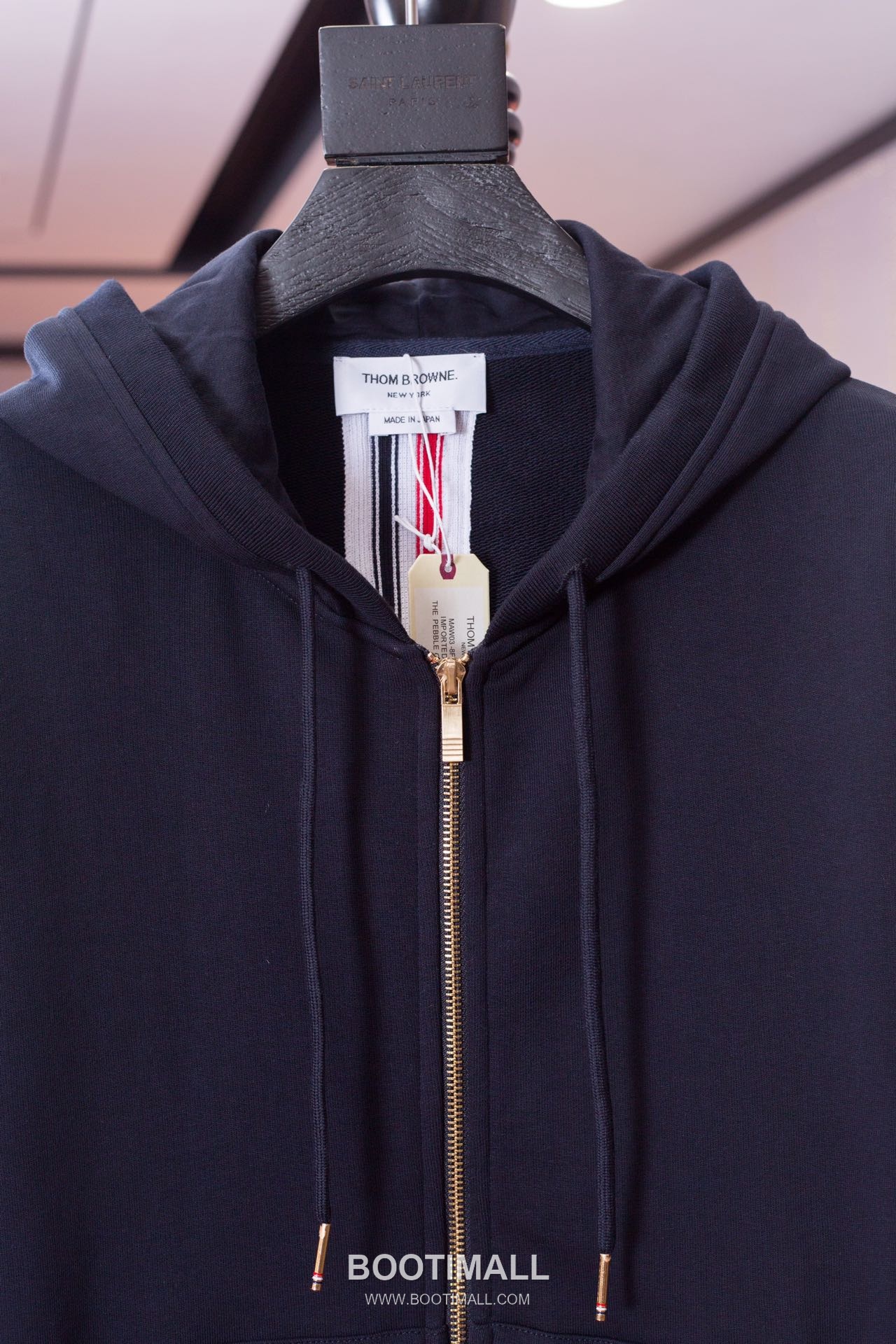 Thom Browne Back Webbing Zip-Up Hoodie Jacket Grey 톰브라운 백 웨빙 집업 후디 자켓 그레이 TB61 3