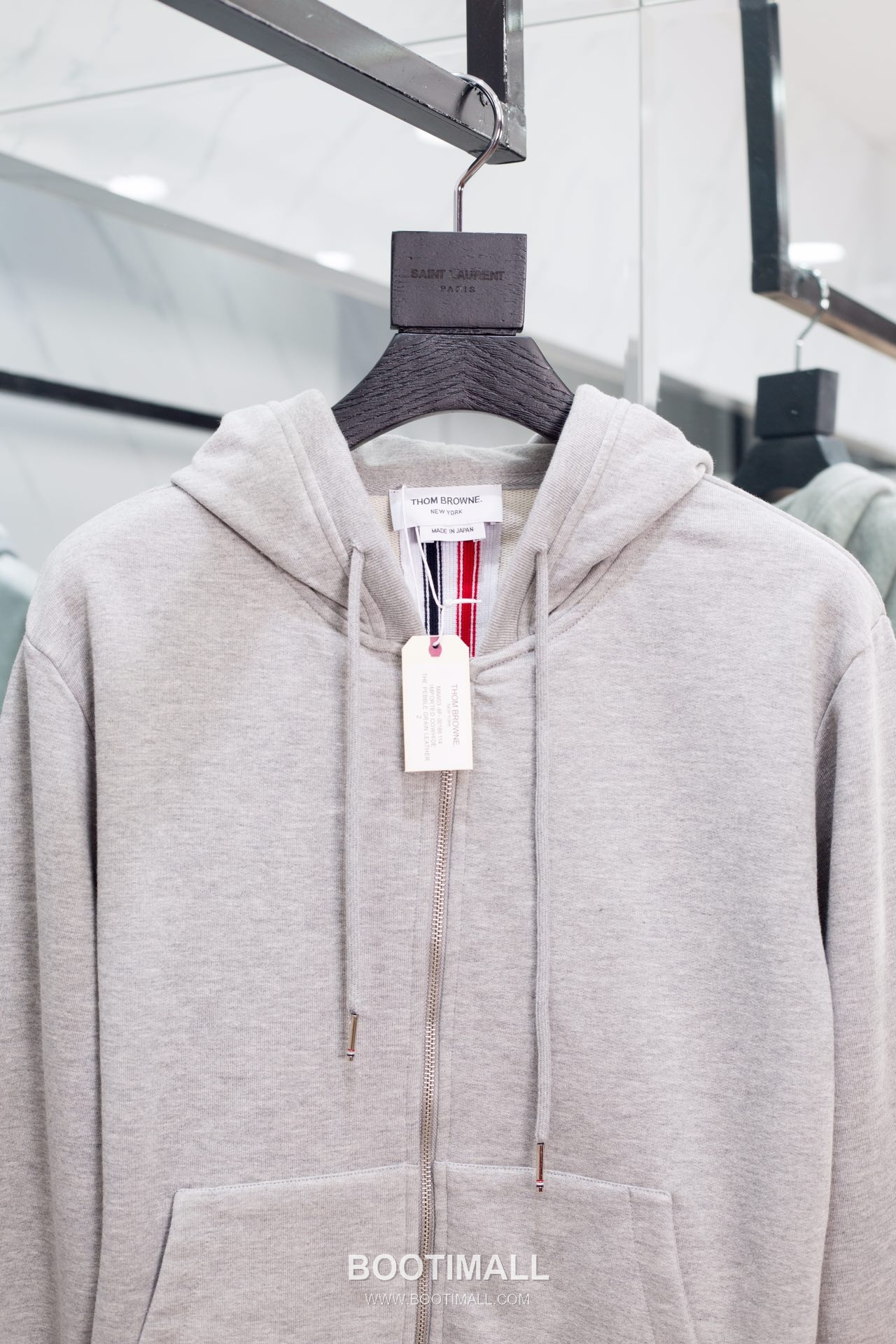 Thom Browne Back Webbing Zip-Up Hoodie Jacket Grey 톰브라운 백 웨빙 집업 후디 자켓 그레이 TB61 4