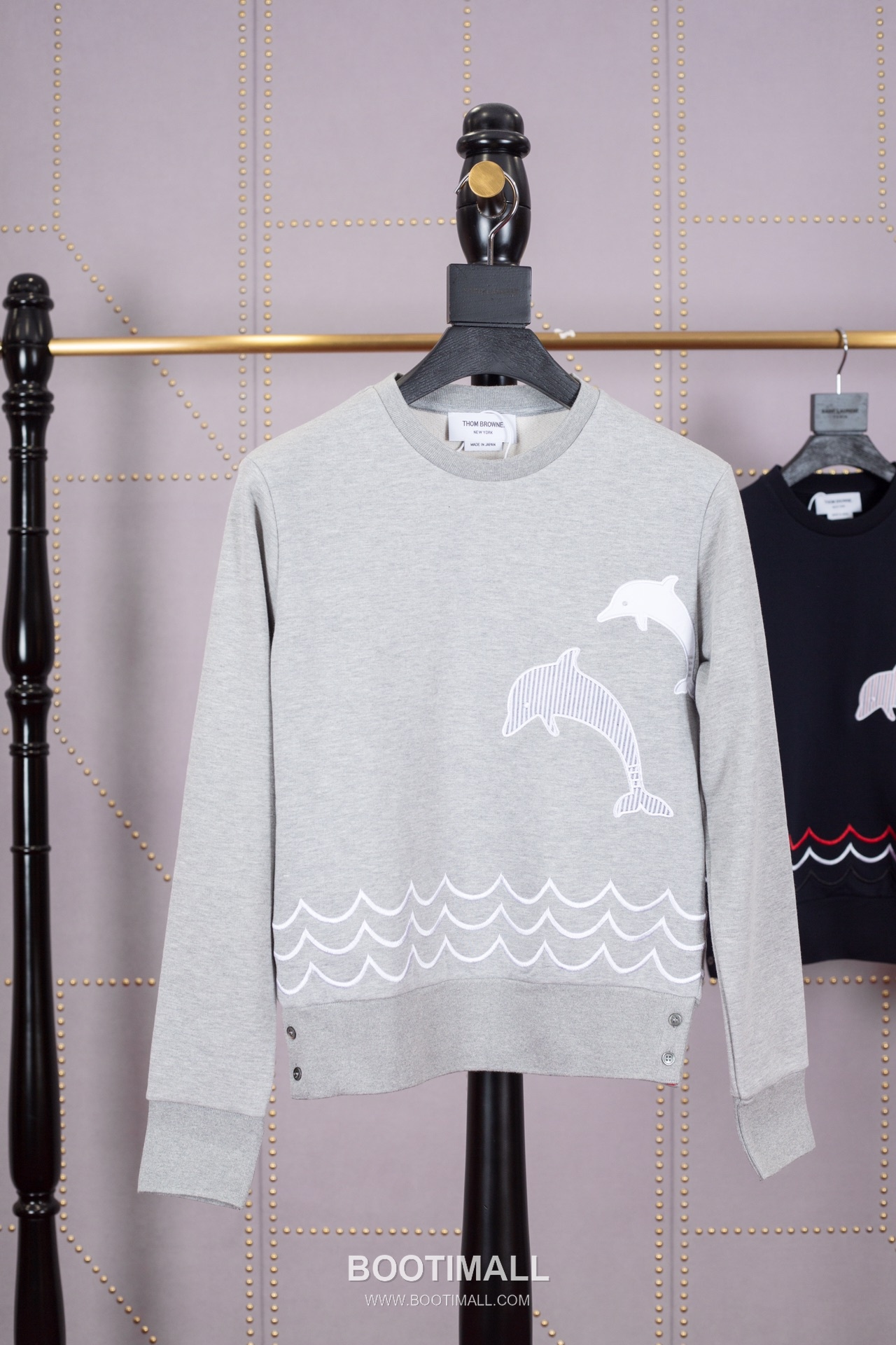 Thom Browne Dolphin Graphic Crew Neck Sweatshirt Navy Gray 톰브라운 돌핀 그래픽 크루넥 스웨트셔츠 네이비 그레이 1837 1