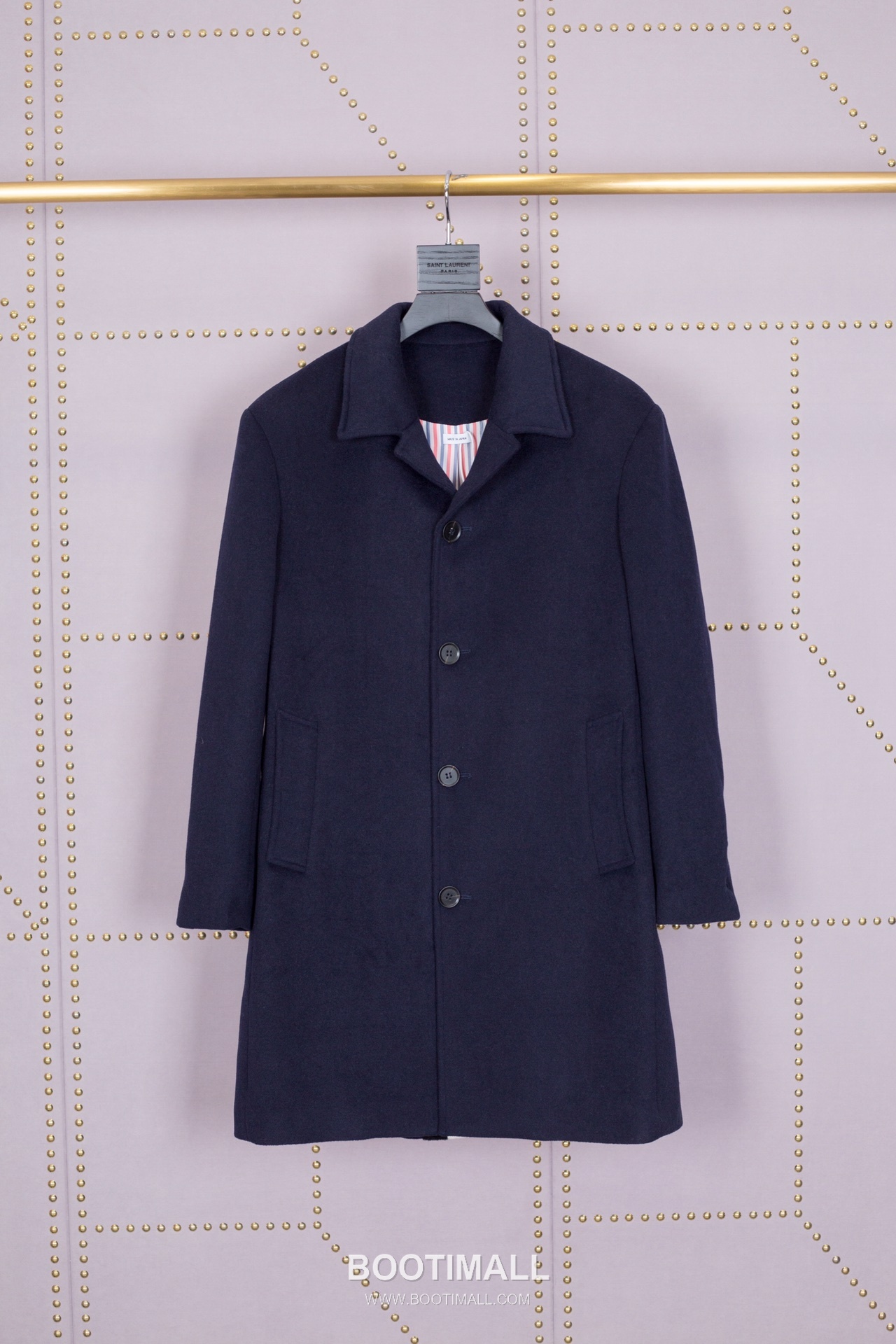 Thom Browne Striped Wool Coat with Back Webbing Tape 톰브라운 백 웨빙 테이프 스트라이프 울 코트 2019 1