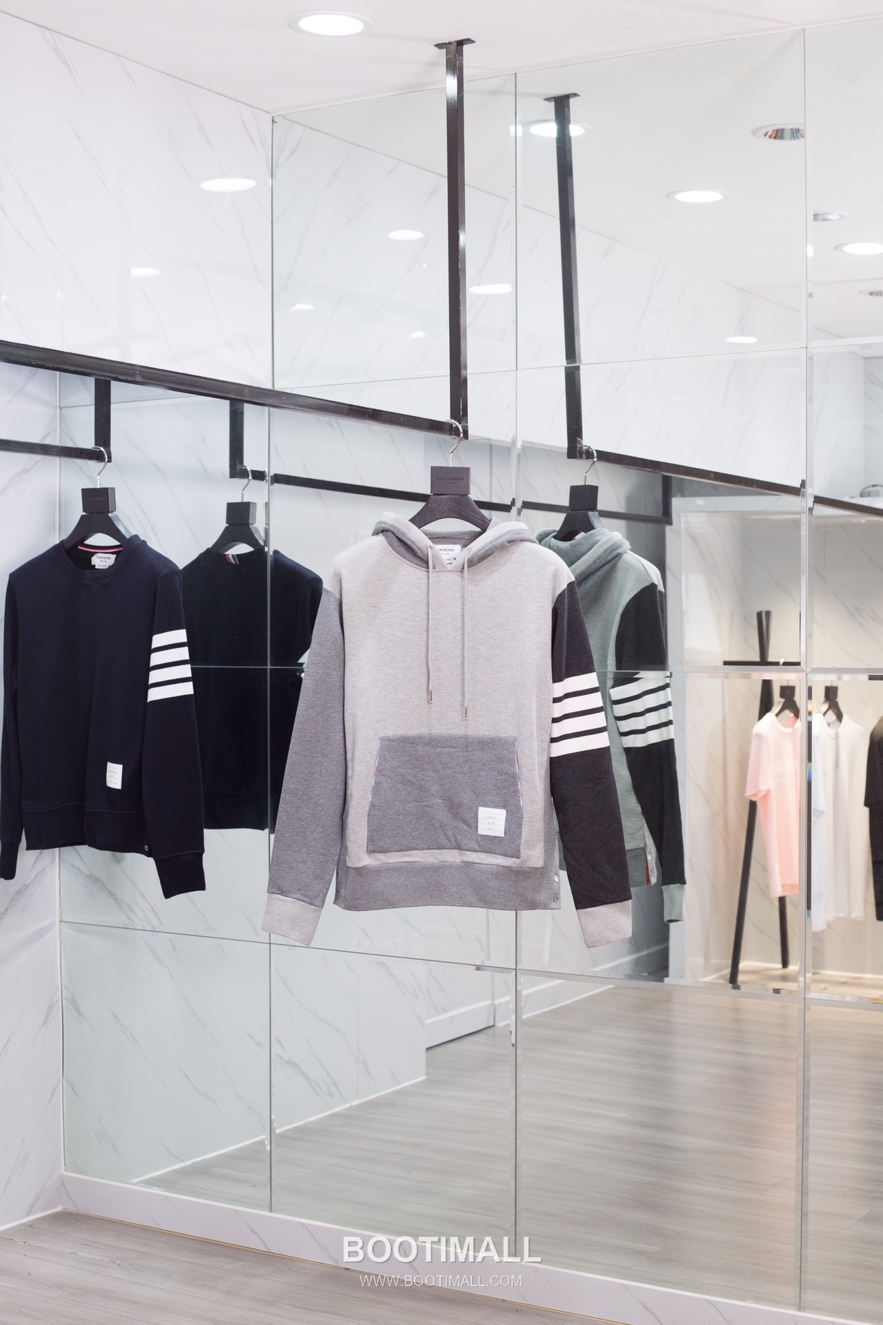 Thom Browne Color Block Woven Hoodie Grey Thom Browne 컬러 블록 색직조 후드 스웨트셔츠 그레이 TB52 1