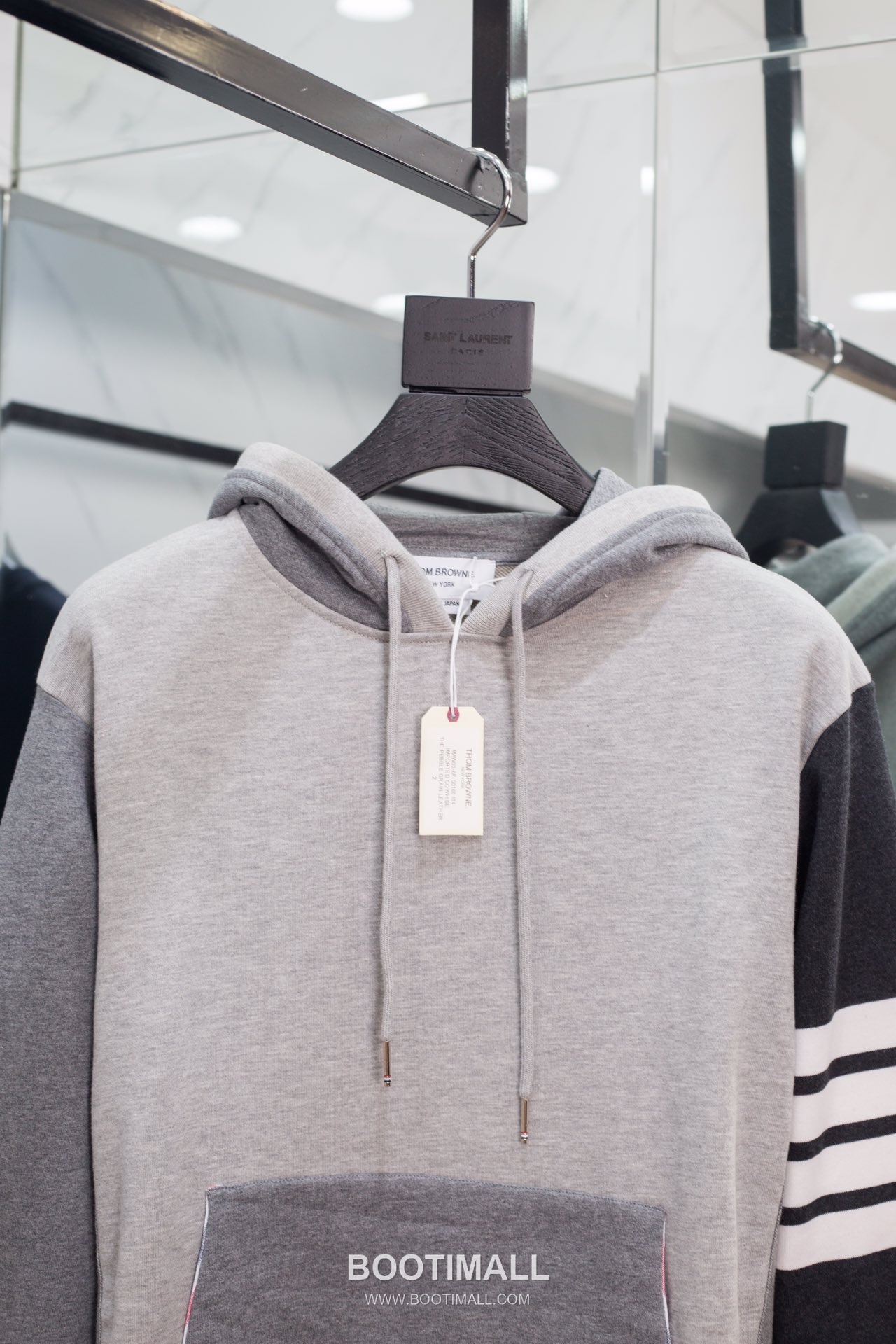 Thom Browne Color Block Woven Hoodie Grey Thom Browne 컬러 블록 색직조 후드 스웨트셔츠 그레이 TB52 4