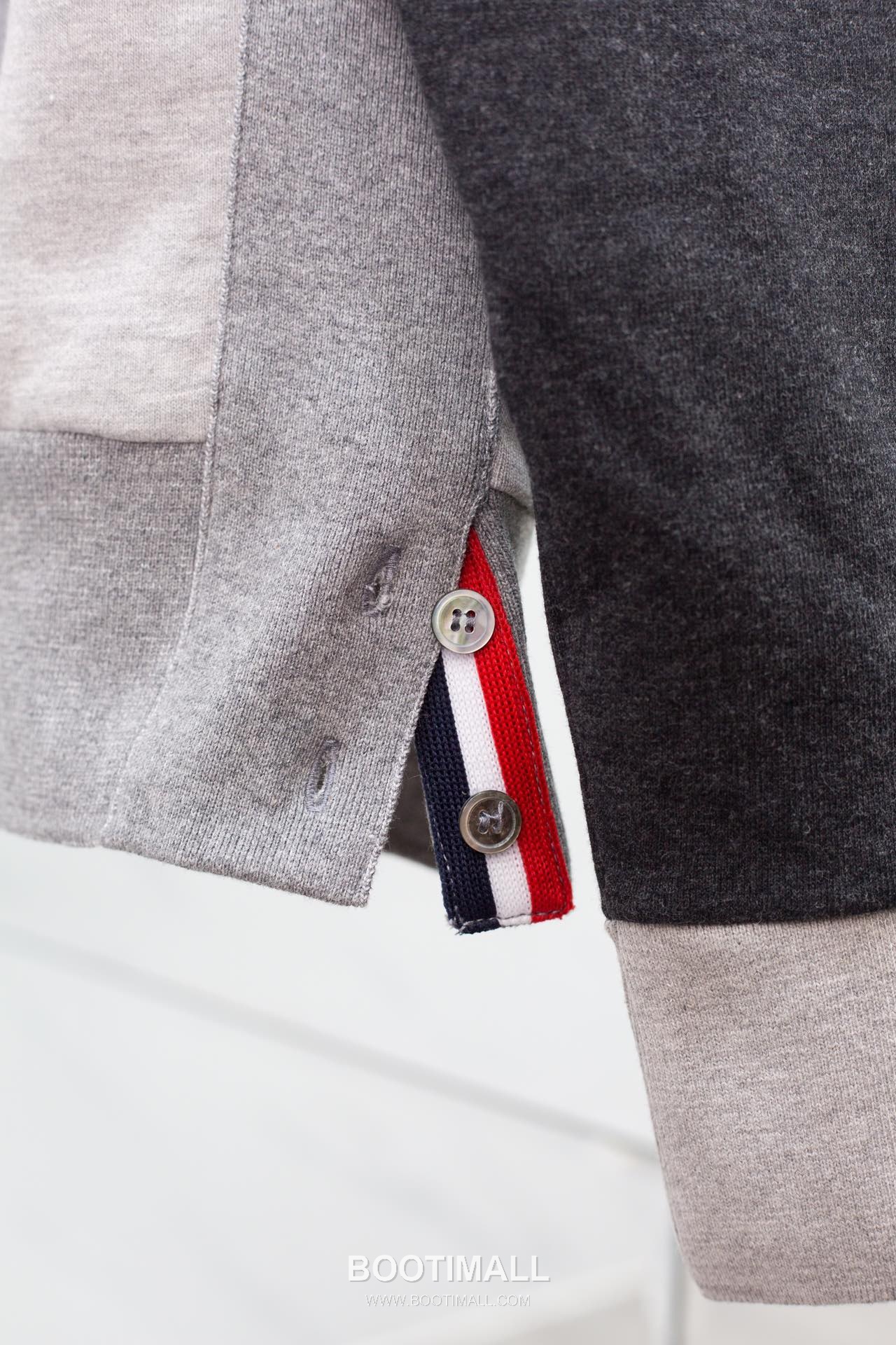 Thom Browne Color Block Woven Hoodie Grey Thom Browne 컬러 블록 색직조 후드 스웨트셔츠 그레이 TB52 7