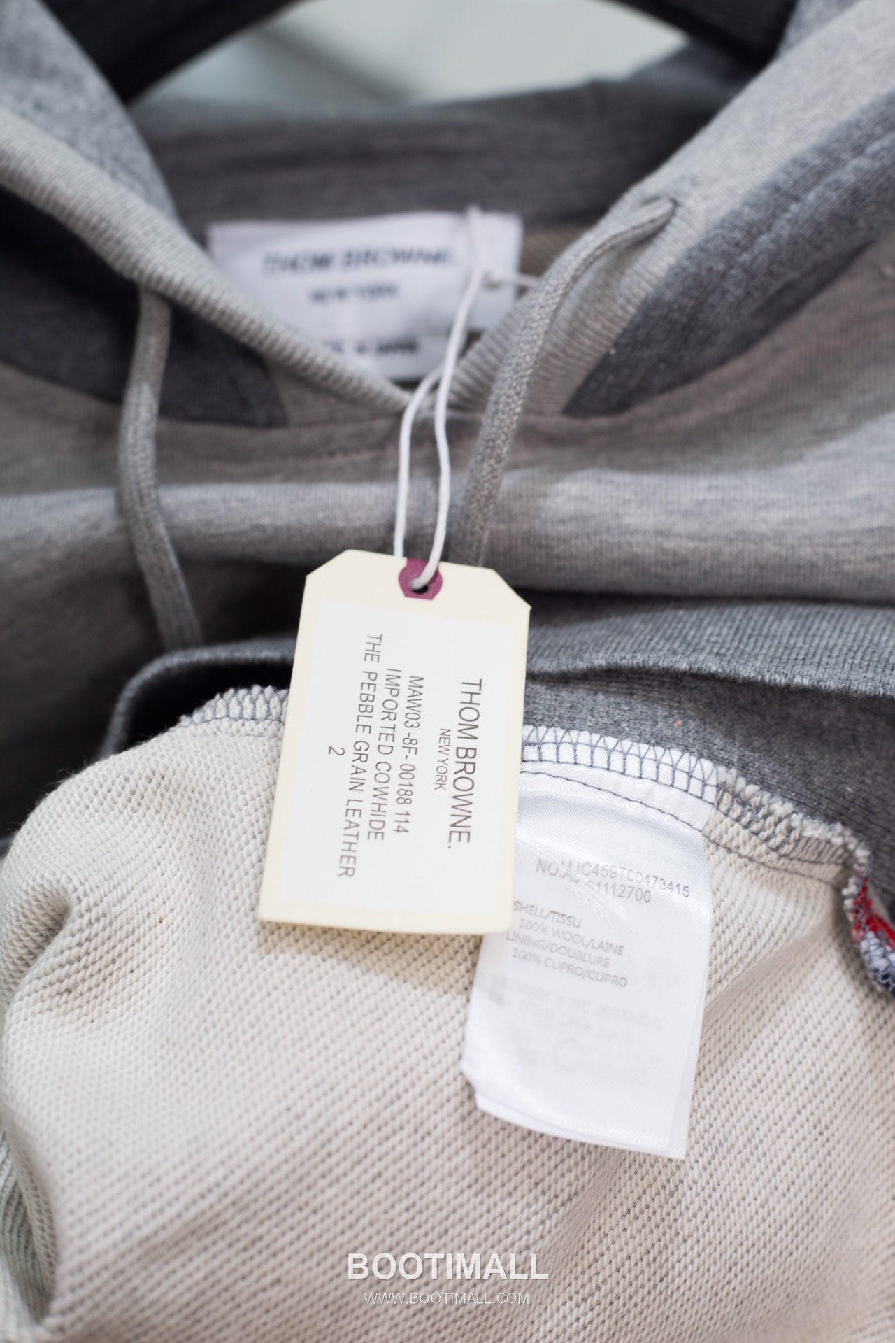 Thom Browne Color Block Woven Hoodie Grey Thom Browne 컬러 블록 색직조 후드 스웨트셔츠 그레이 TB52 8