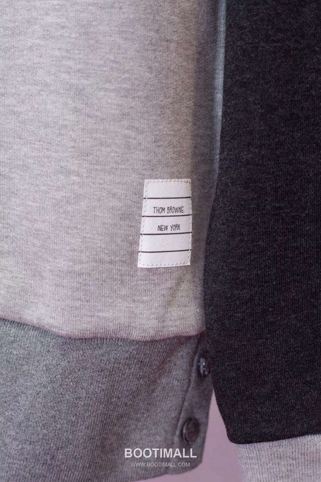 Thom Browne TB-1736 Colorblock Woven Crewneck Sweatshirt Grey 톰브라운 TB-1736 컬러블록 색직 라운드넥 스웨트셔츠 그레이 5