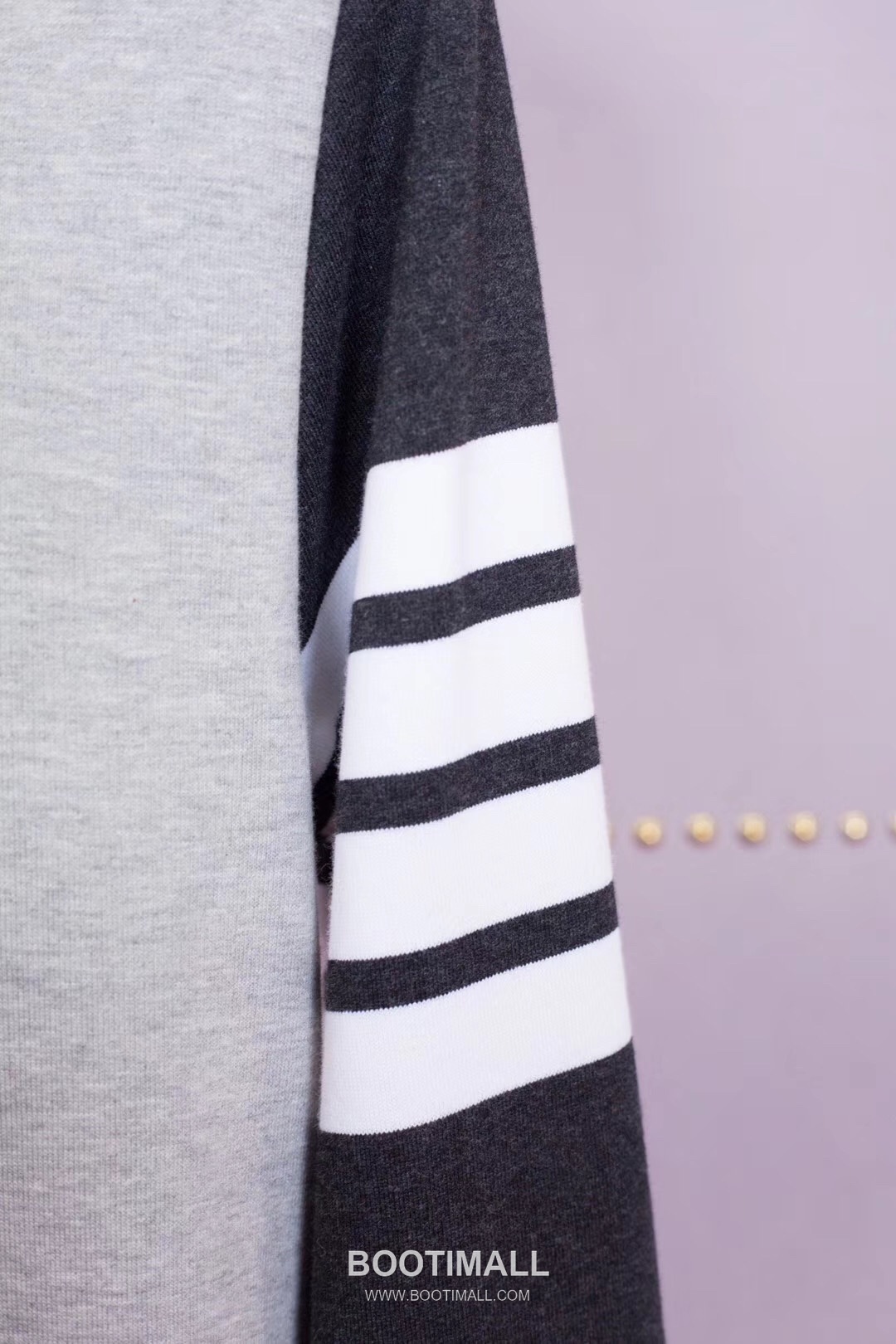 Thom Browne TB-1736 Colorblock Woven Crewneck Sweatshirt Grey 톰브라운 TB-1736 컬러블록 색직 라운드넥 스웨트셔츠 그레이 6