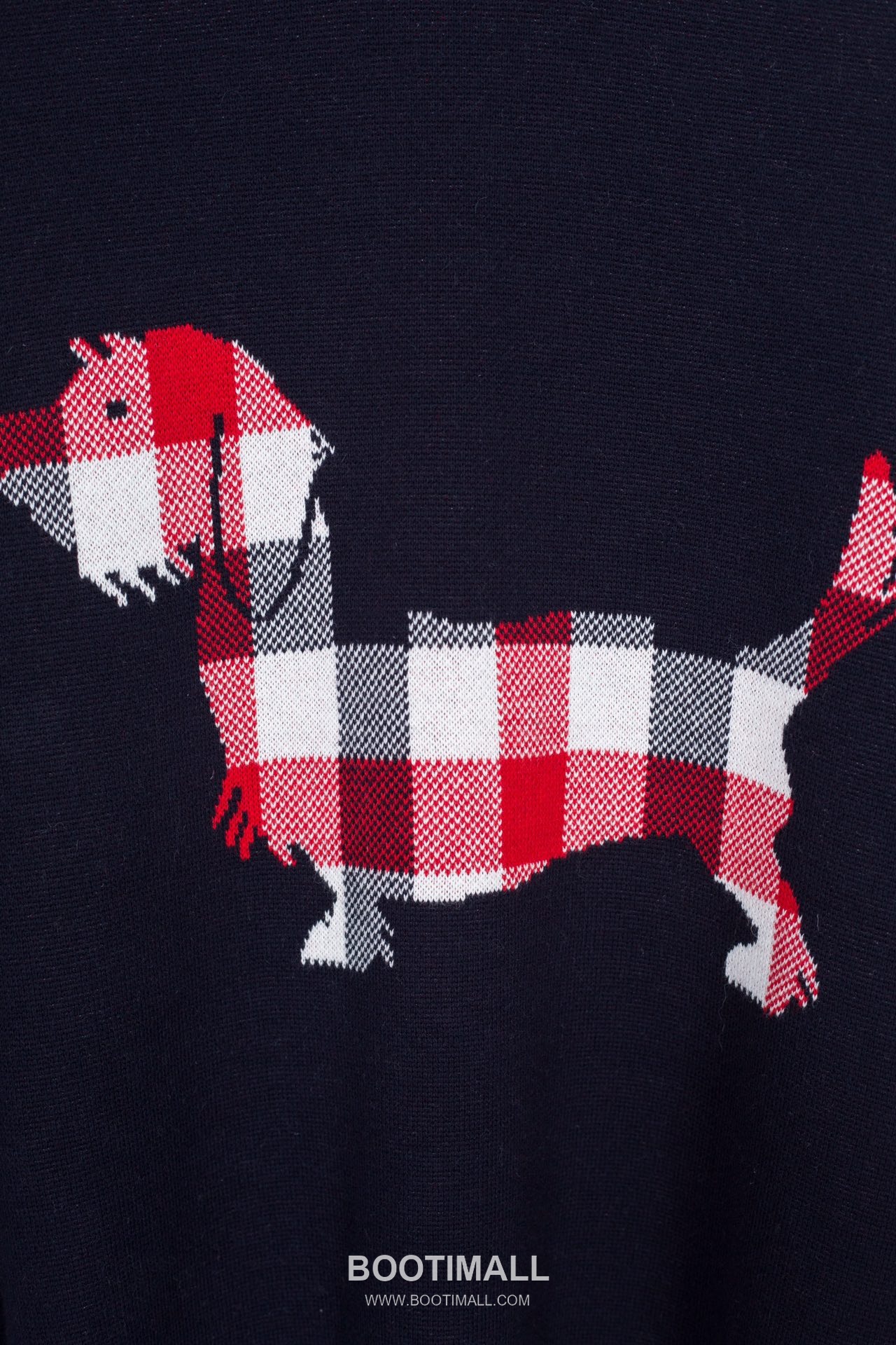 Thom Browne Check Dachshund Knit Crewneck Sweater Grey 톰브라운 체크 닥스훈트 니트 크루넥 스웨터 그레이 1922 9