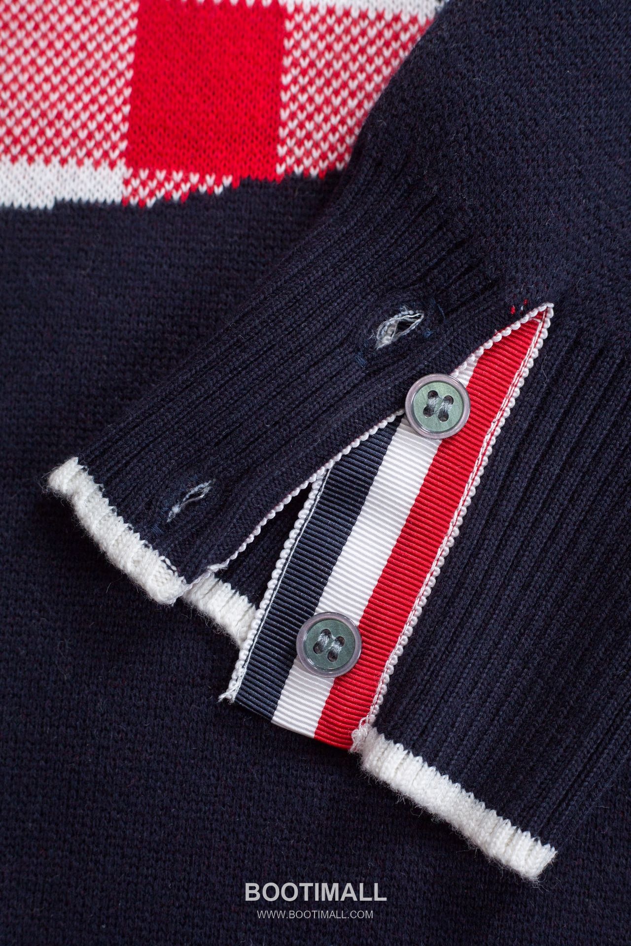 Thom Browne Check Dachshund Knit Crewneck Sweater Grey 톰브라운 체크 닥스훈트 니트 크루넥 스웨터 그레이 1922 11