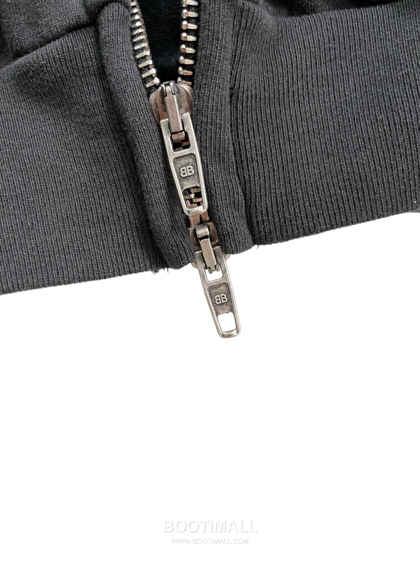 Balenciaga Embroidered Logo Washed Cotton Zip Hooded Sweatshirt Black 발렌시아가 자수 로고 워시드 코튼 집업 후드 스웨트셔츠 블랙 50076 12