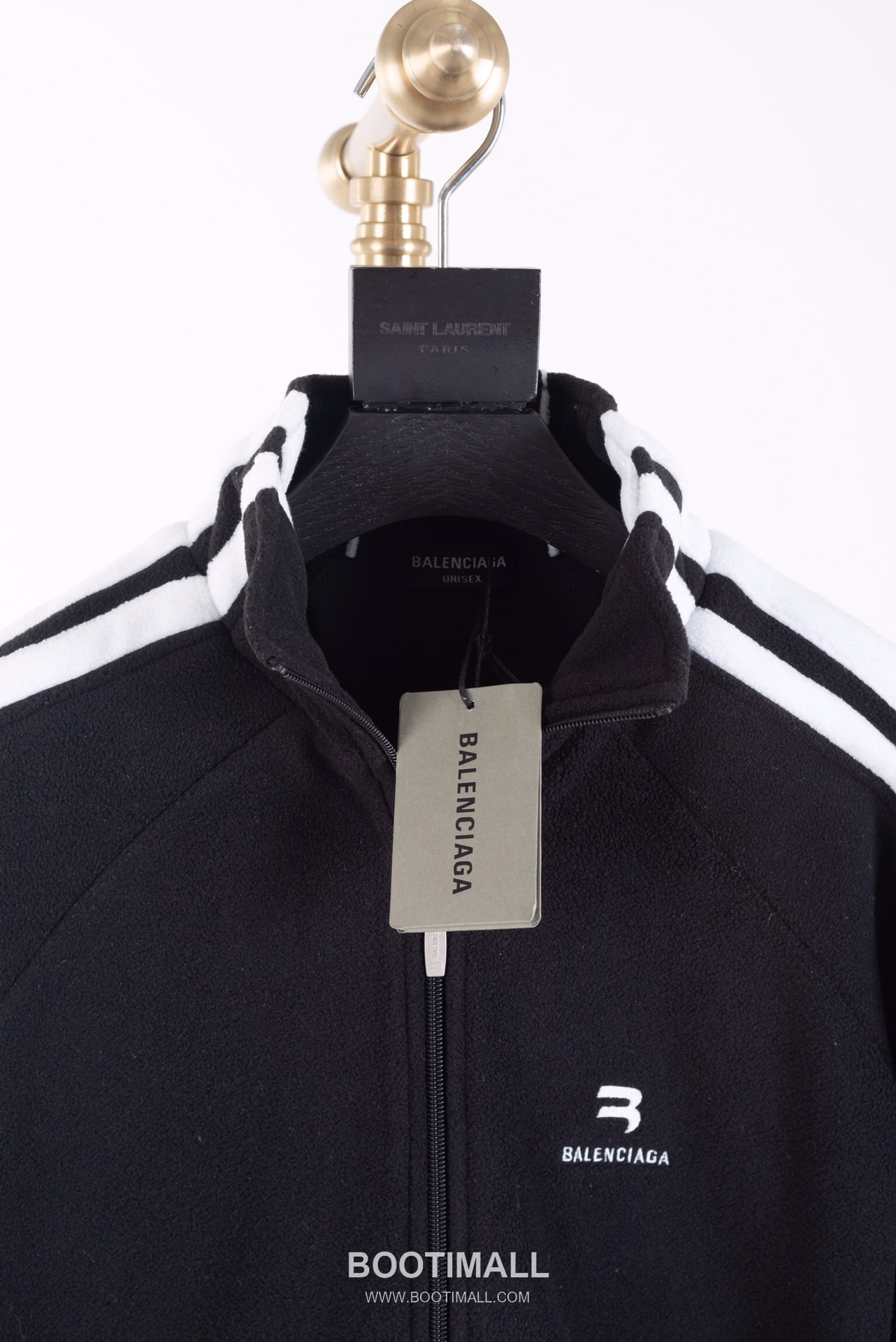 Balenciaga Double Hook Embroidery Stripe Fleece Zip-Up Jacket Black White 발렌시아가 더블 후크 자수 스트라이프 플리스 집업 자켓 블랙 화이트 2657 12