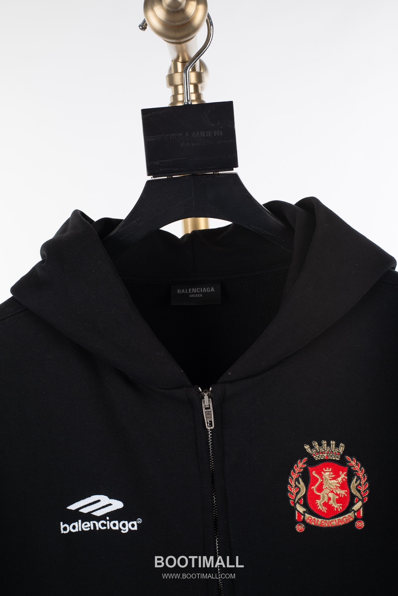Balenciaga X Manchester United Football Embroidery Zip-Up Hoodie Black 발렌시아가 맨체스터 유나이티드 풋볼 자수 집업 후디 블랙 1678 12