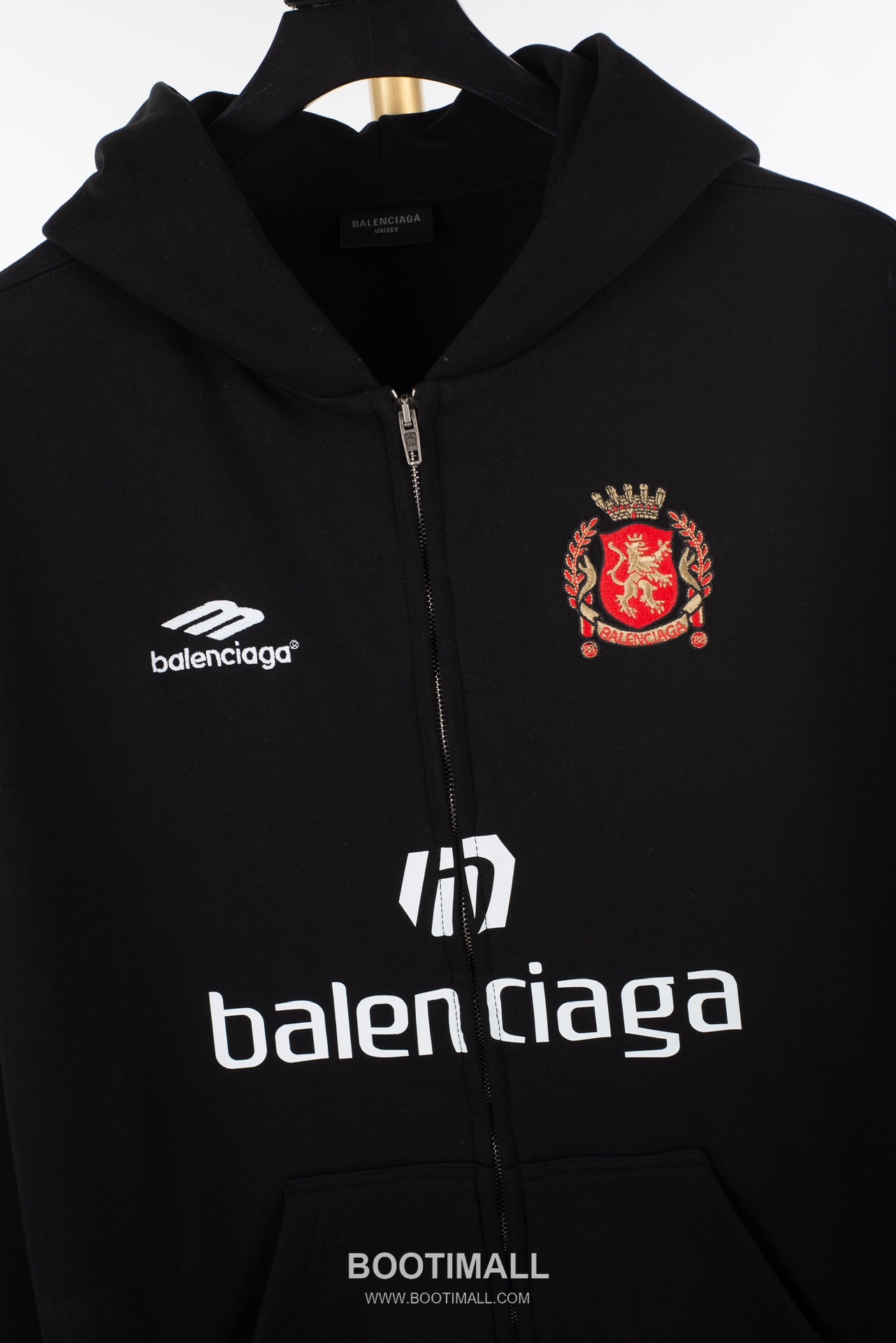 Balenciaga X Manchester United Football Embroidery Zip-Up Hoodie Black 발렌시아가 맨체스터 유나이티드 풋볼 자수 집업 후디 블랙 1678 13