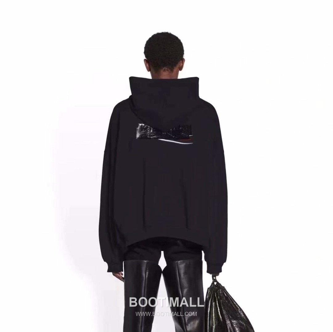 Balenciaga Black Tape Embroidery Hoodie Black 발렌시아가 블랙 테이프 자수 후드티 블랙 2637 2